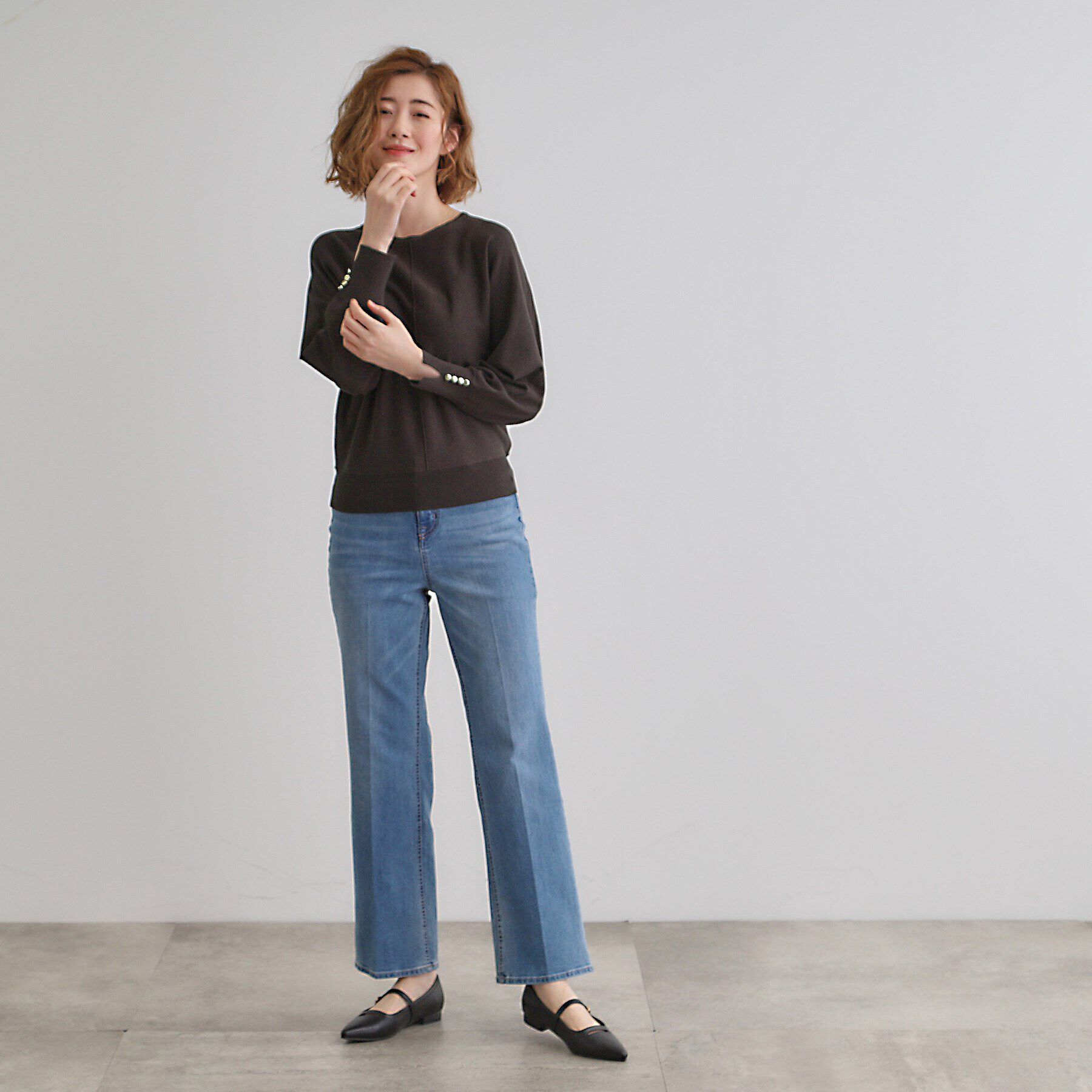 grove「【MW／抗ピル】センターシームドルマンプルオーバー」|ニット・セーター|