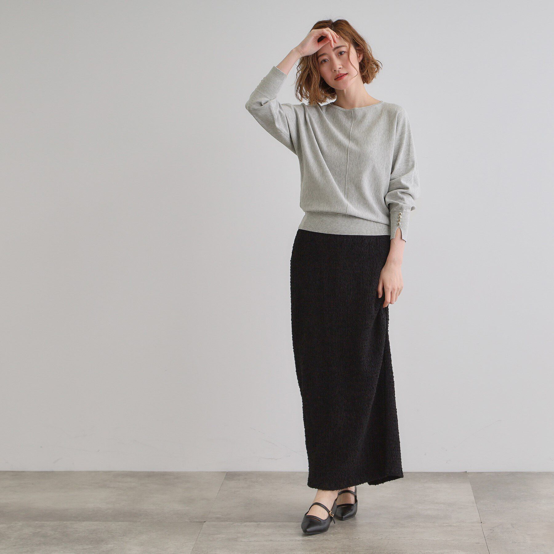 grove「【MW／抗ピル】センターシームドルマンプルオーバー」|ニット・セーター|