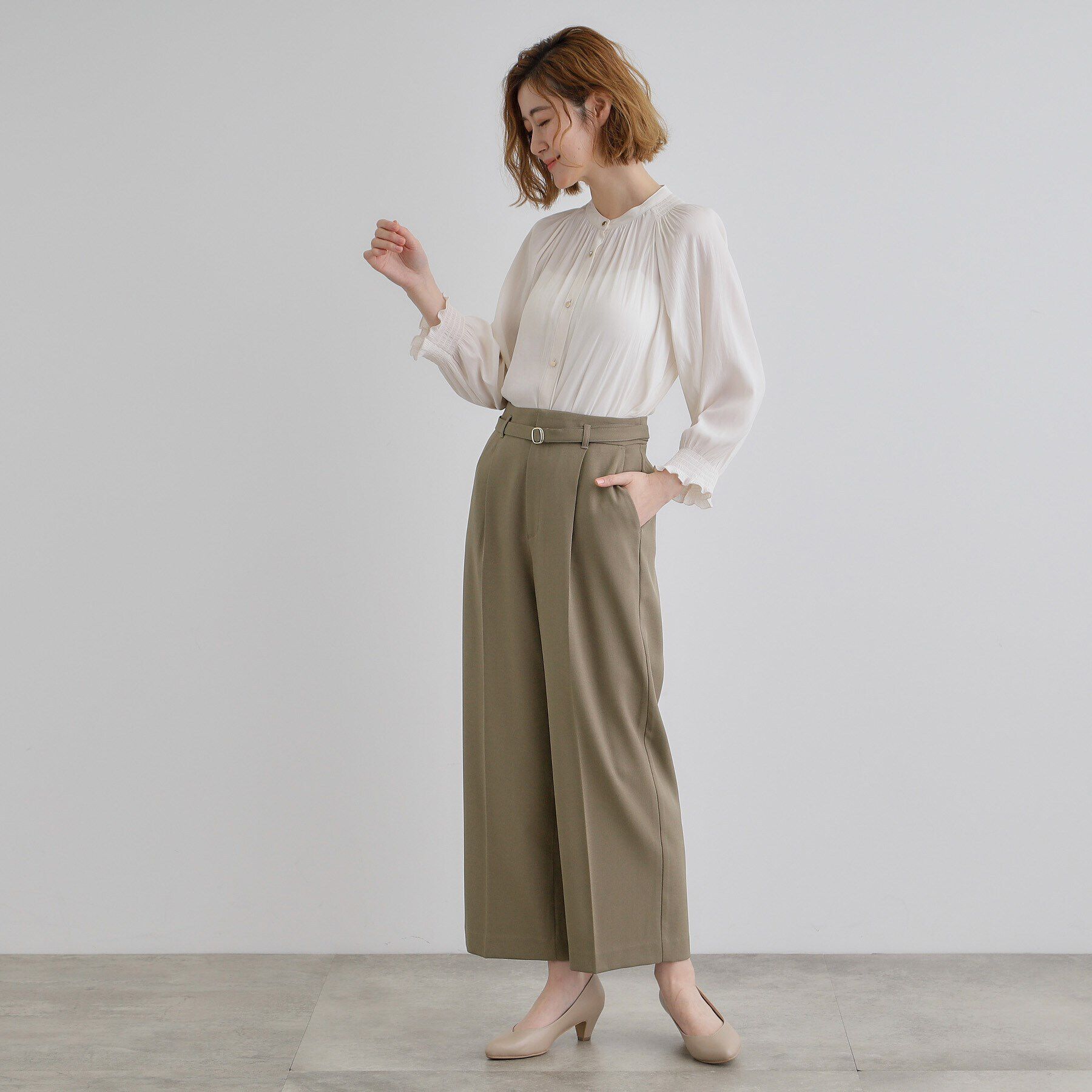 grove「【雑誌掲載】バックルベルトクロップドワイドパンツ」|その他|