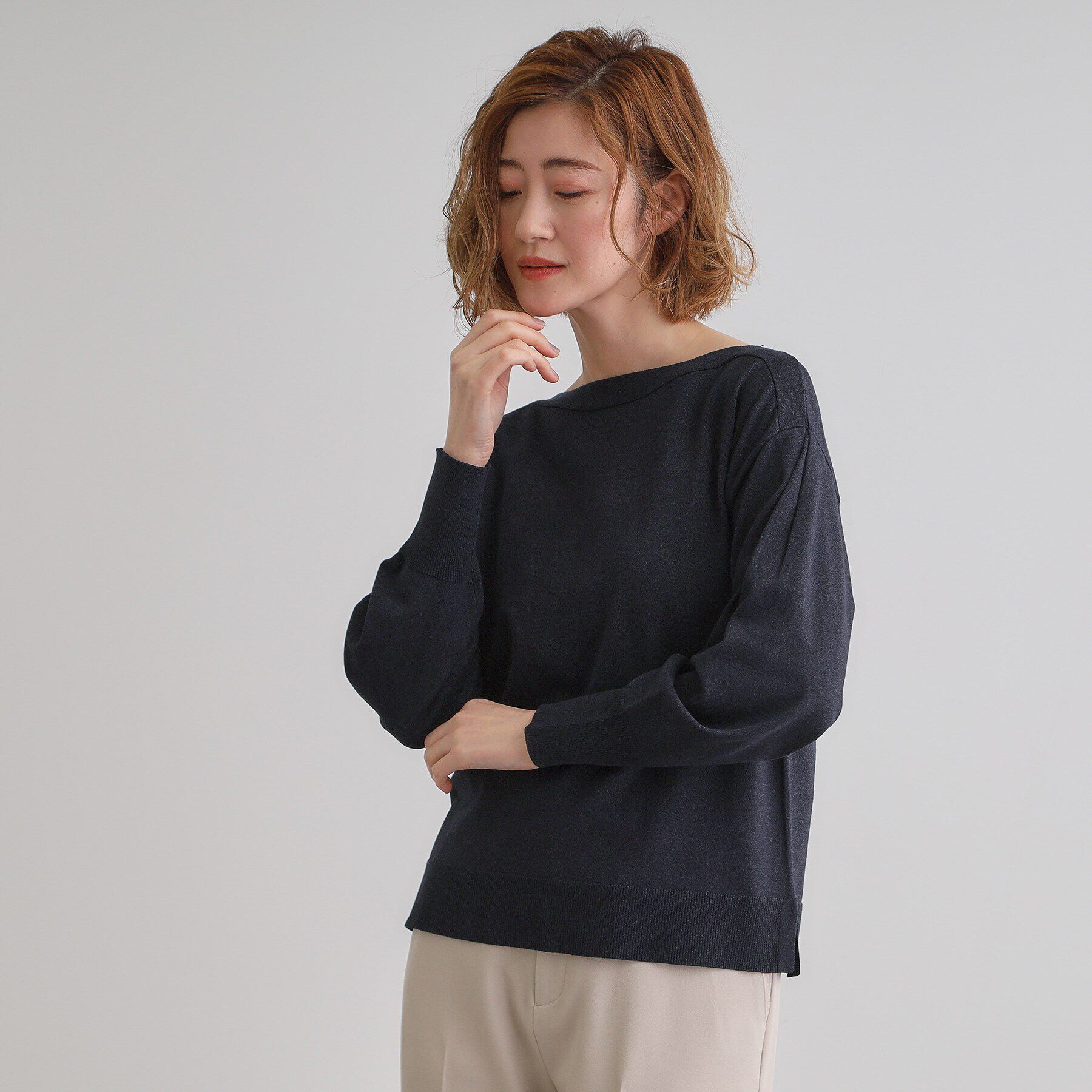 grove「袖タックラメニットプルオーバー」|Tシャツ・カットソー|