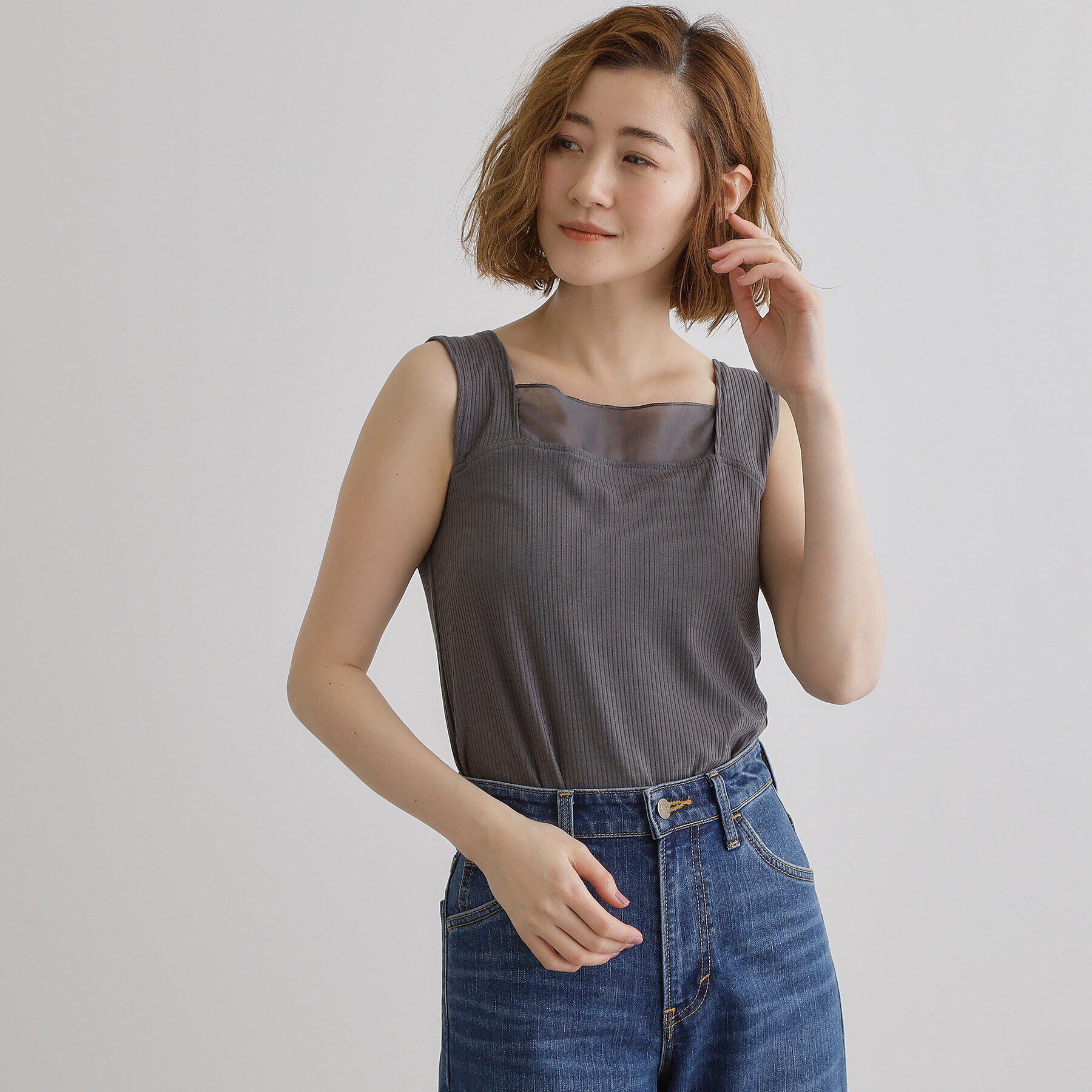 grove「シアードッキングタンクトップ」|キャミソール|