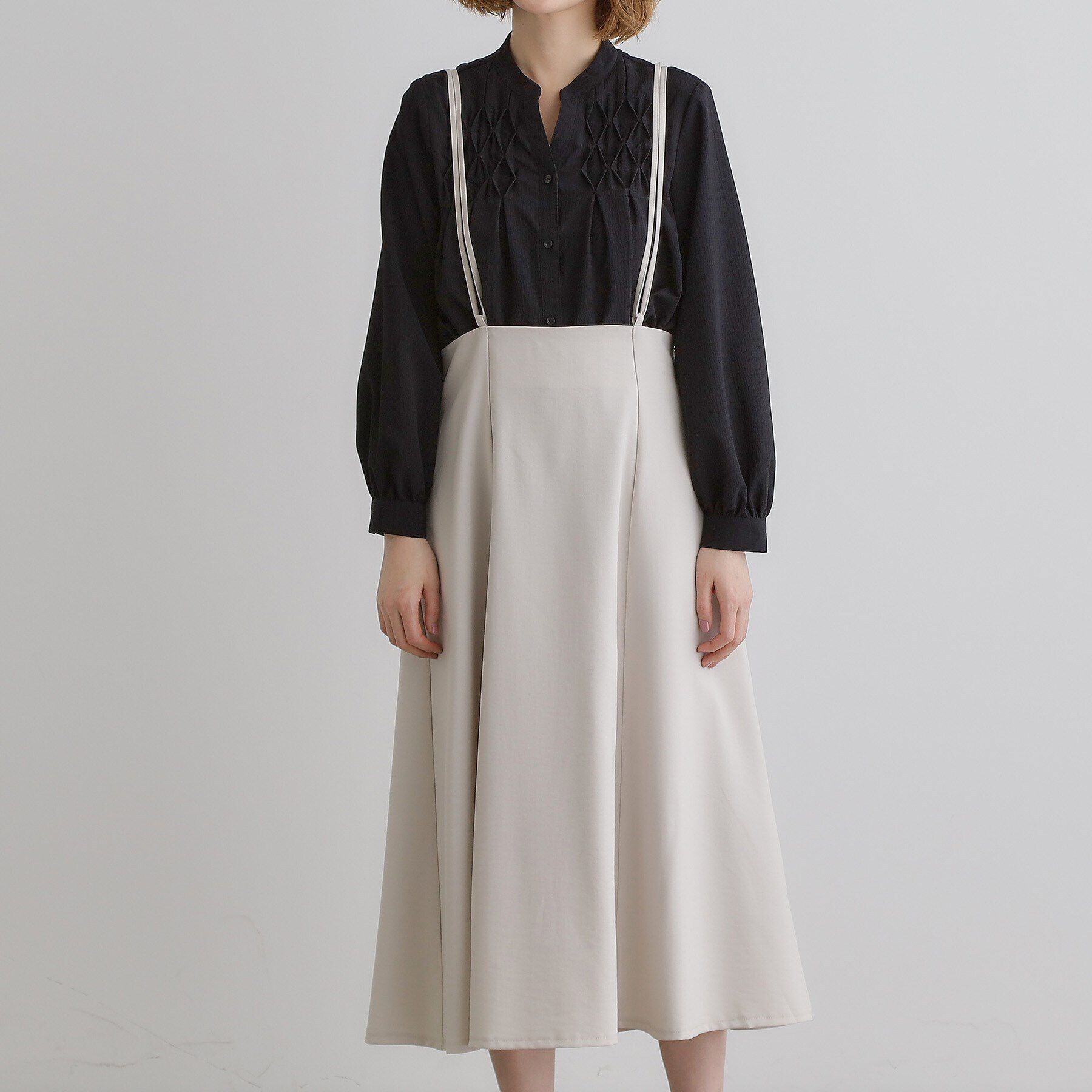 grove「ダブルストラップフレアスカート」|スカート|