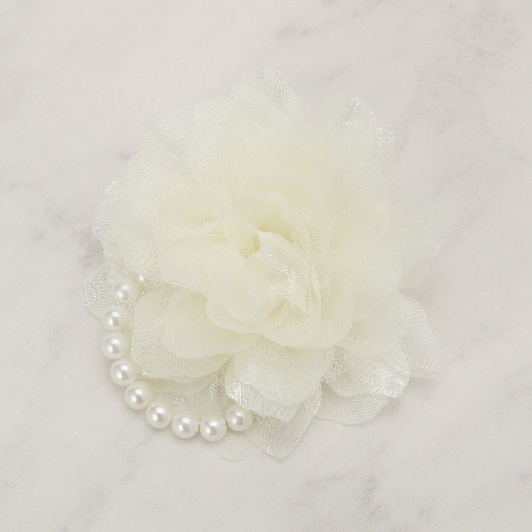 grove「シフォンチュールパール調コサージュ」|ブローチ・コサージュ|アイボリー(004)