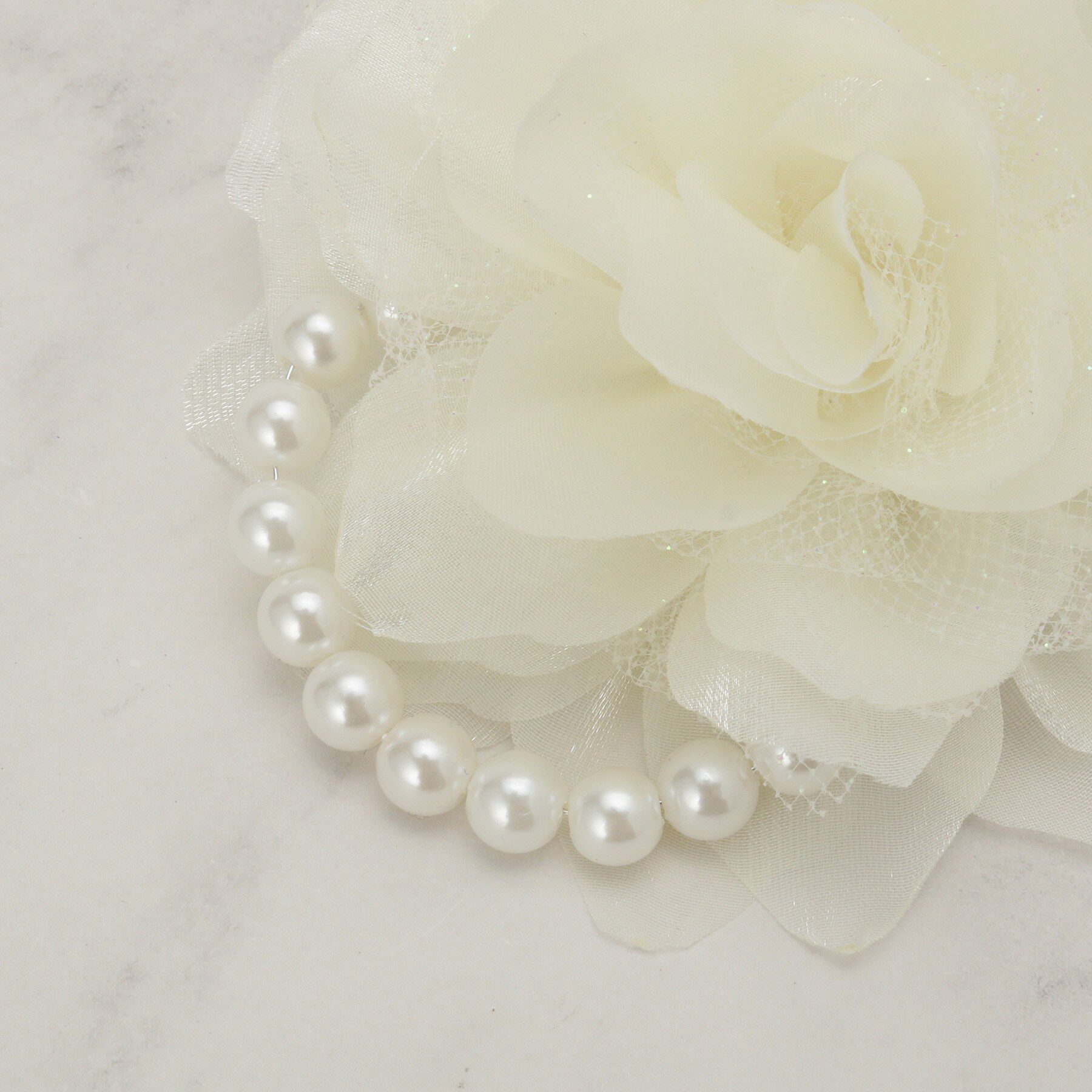 grove「シフォンチュールパール調コサージュ」|ブローチ・コサージュ|