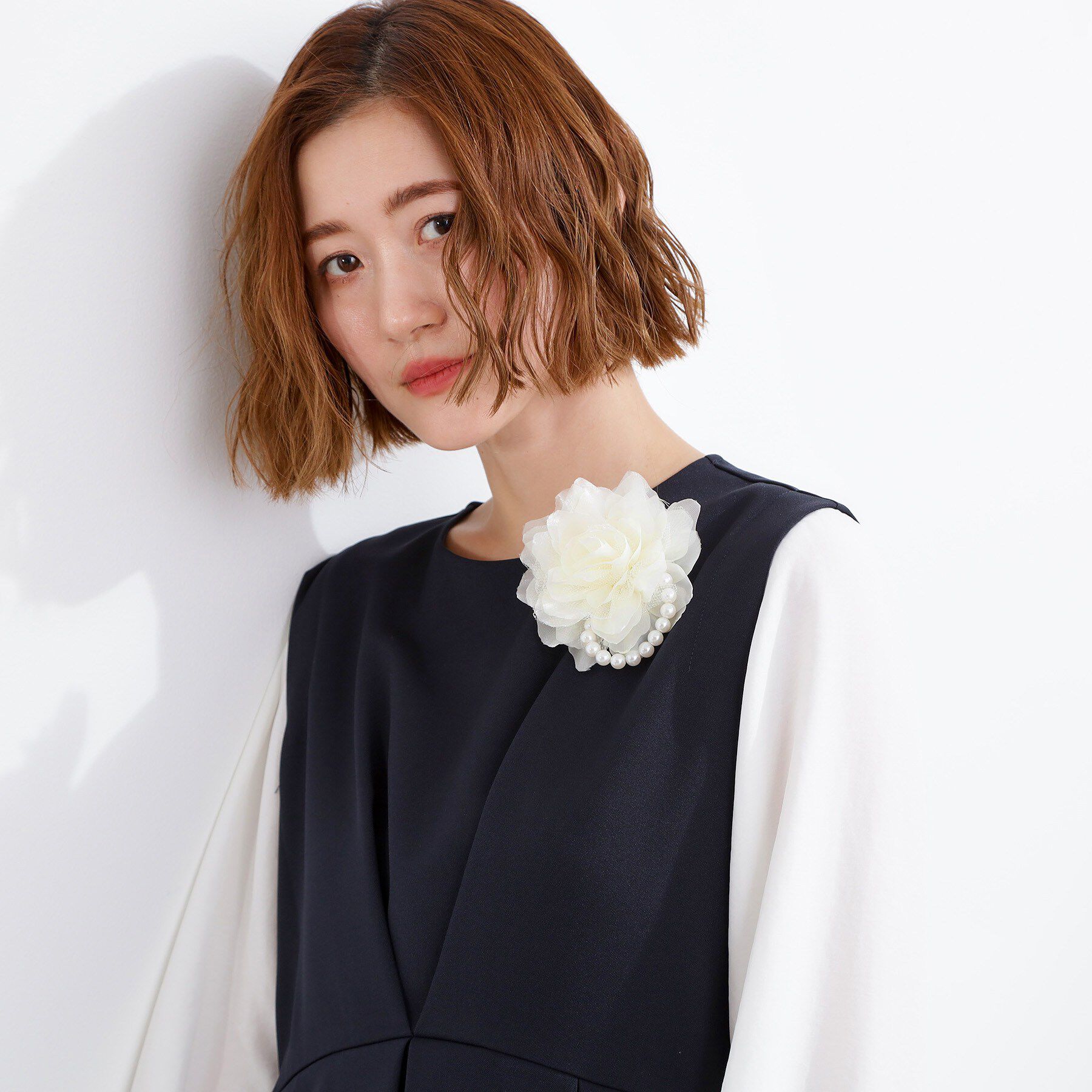 grove「シフォンチュールパール調コサージュ」|ブローチ・コサージュ|