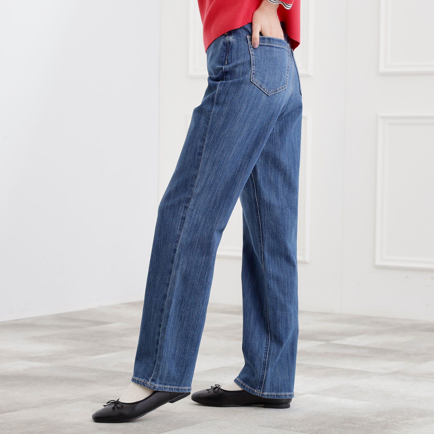 grove「【選べる着丈】大人のためのストレートデニムパンツ」|デニム|ブルー(093)