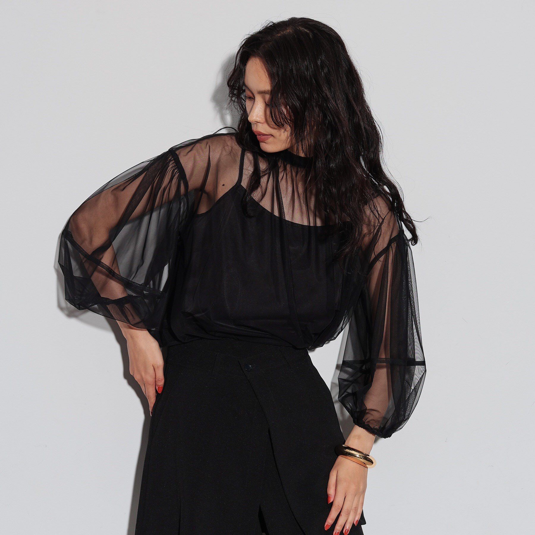 GALLEST「チュールフォルムブラウス」|シャツ・ブラウス|