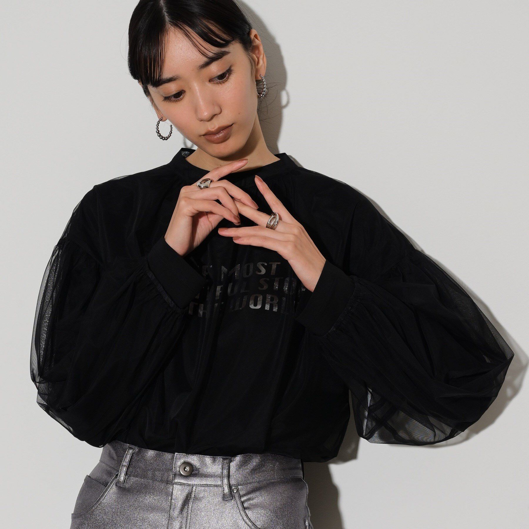 GALLEST「チュールフォルムブラウス」|シャツ・ブラウス|