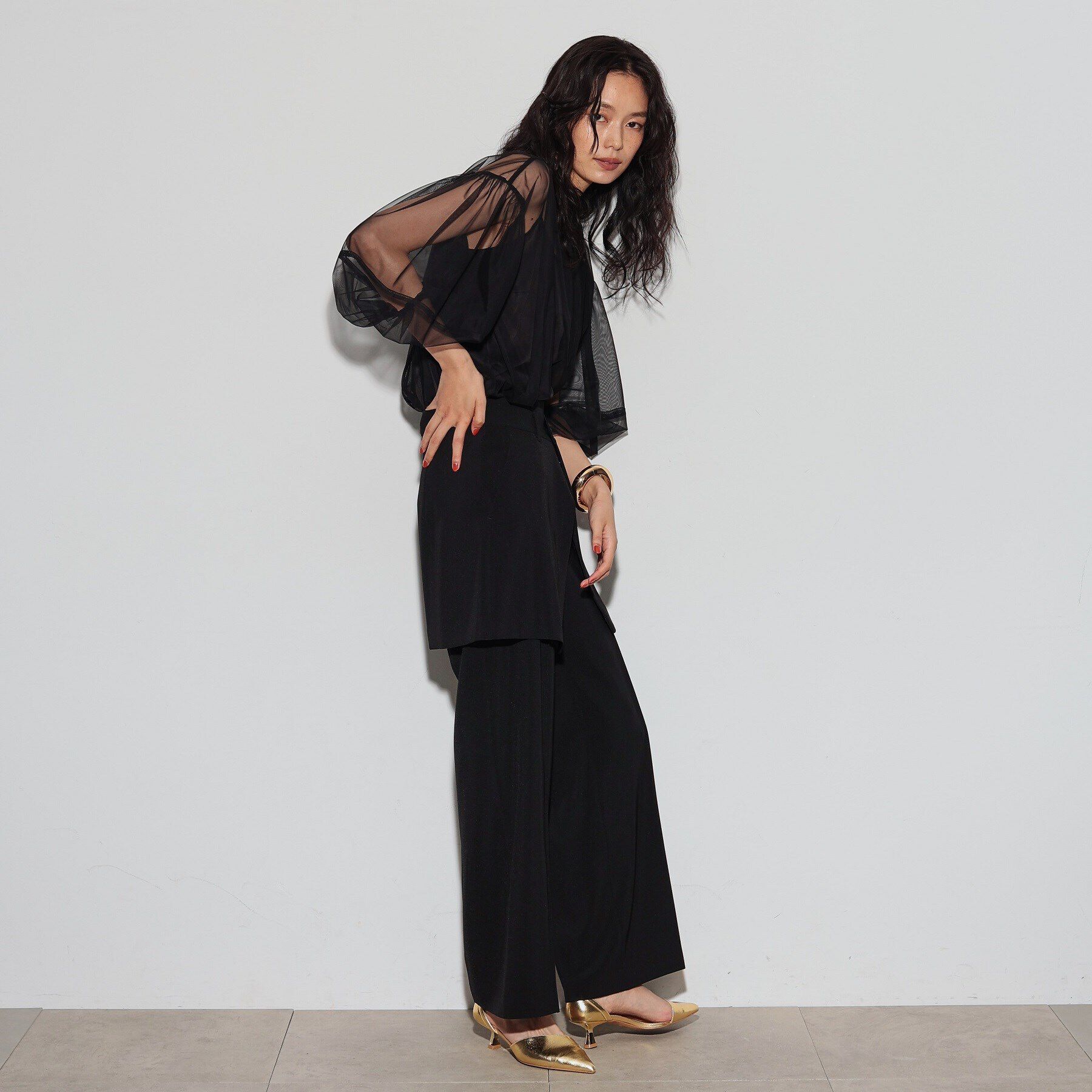 GALLEST「チュールフォルムブラウス」|シャツ・ブラウス|