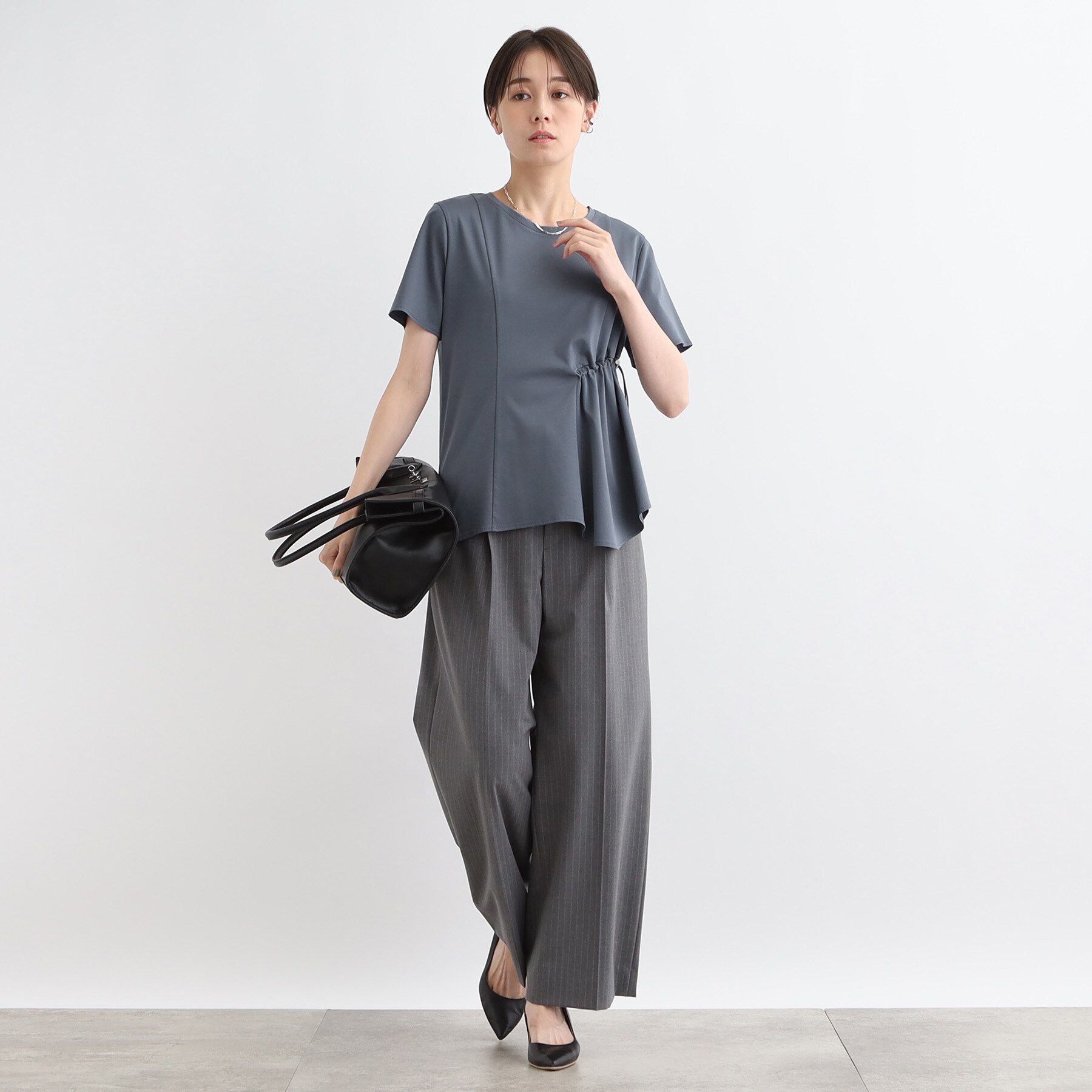 INDIVI「【洗える／トレンド】ドロストデザインTシャツ」|Tシャツ・カットソー|