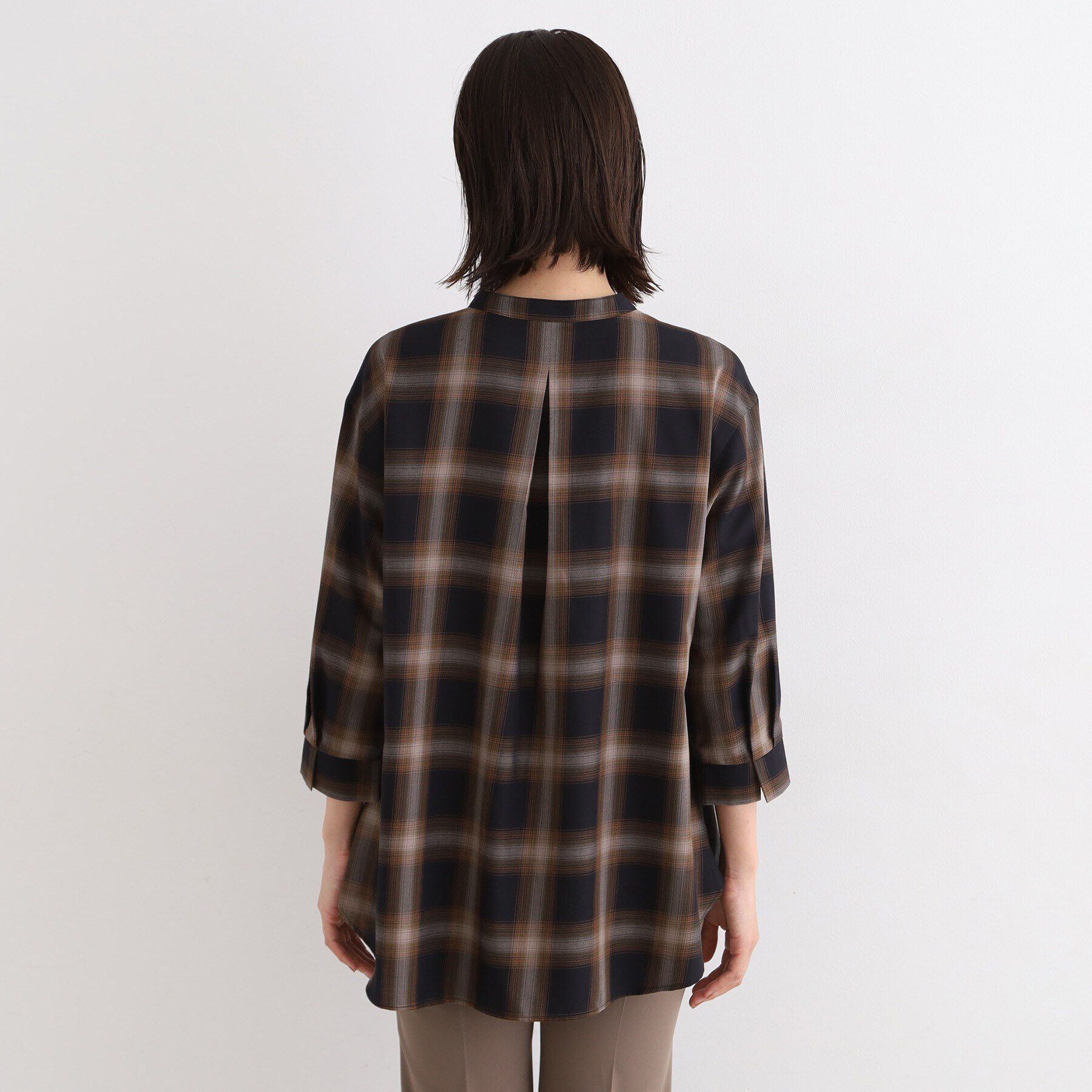 INDIVI「【洗える/チェック柄/UVケア/吸水速乾】レイヤードデザインブラウス」|シャツ・ブラウス|