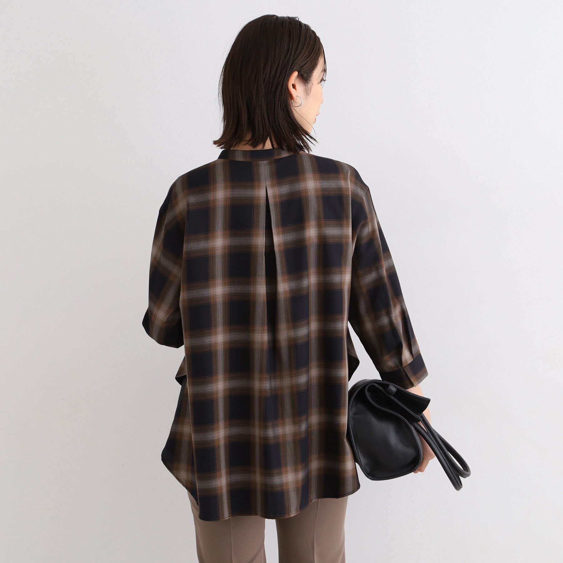 INDIVI「【洗える/チェック柄/UVケア/吸水速乾】レイヤードデザインブラウス」|シャツ・ブラウス|