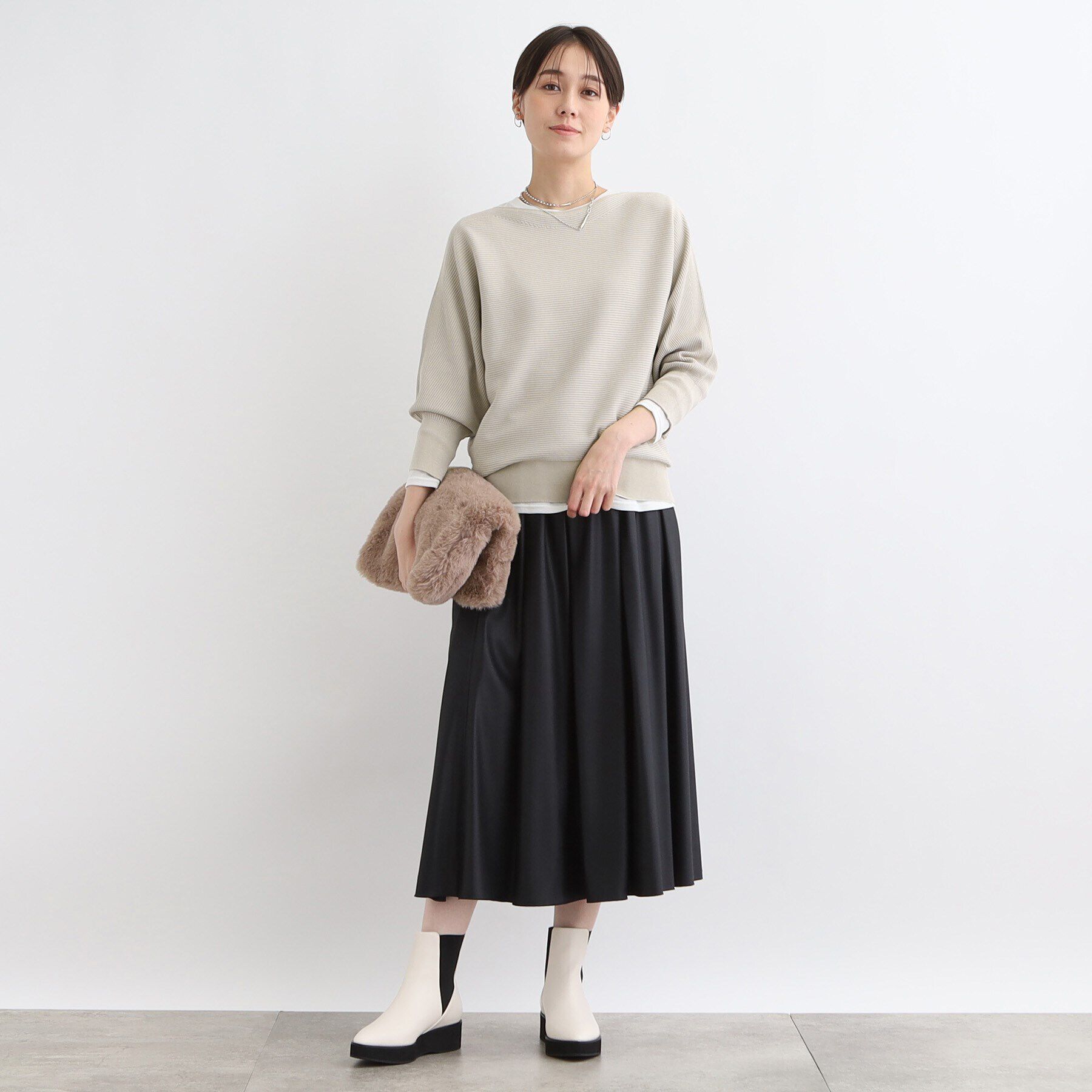 INDIVI「【洗える／無縫製】きれいめフォルムニット」|ニット・セーター|