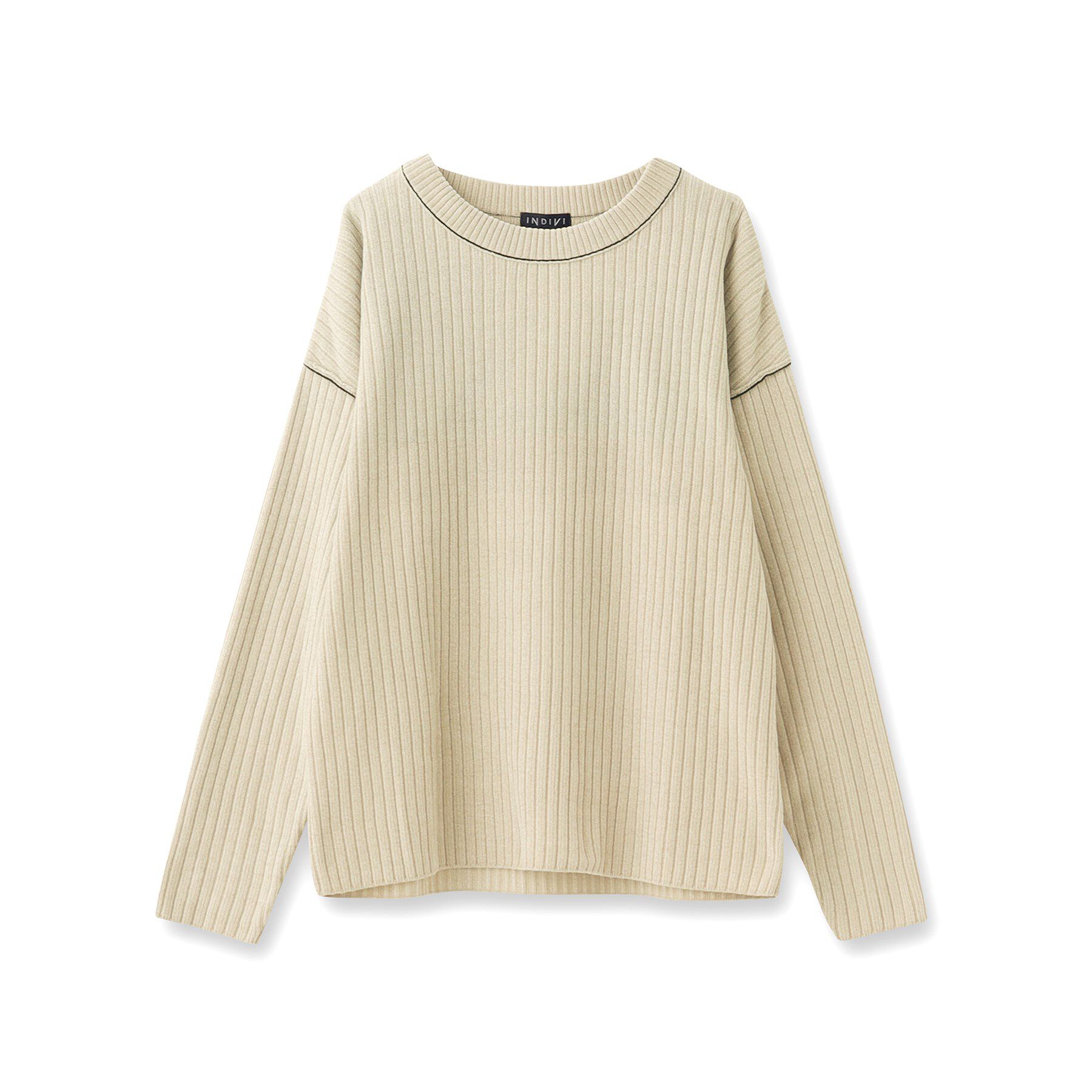 INDIVI「【トレンド◎／パイピングデザイン】モールヤーンニット」|ニット・セーター|