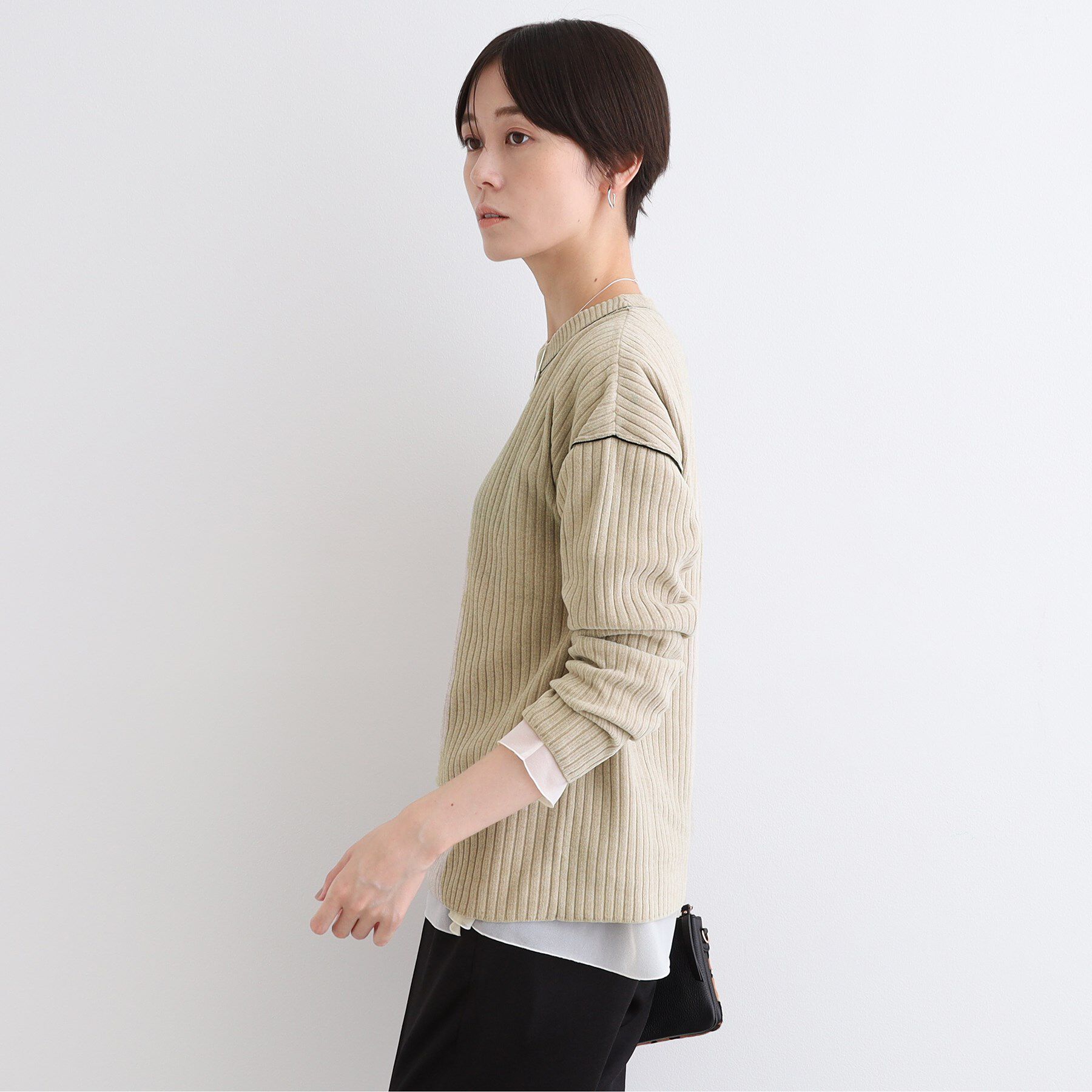 INDIVI「【トレンド◎／パイピングデザイン】モールヤーンニット」|ニット・セーター|