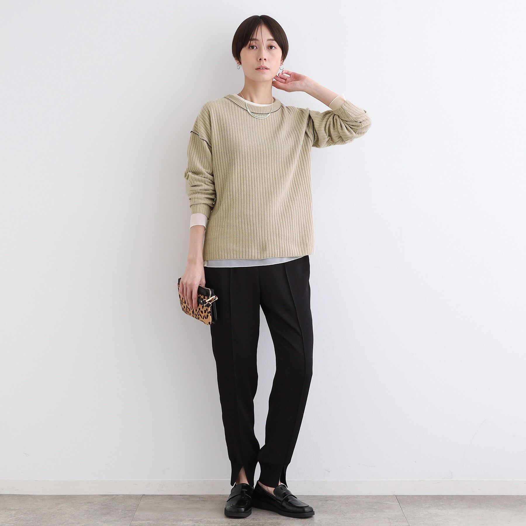 INDIVI「【トレンド◎／パイピングデザイン】モールヤーンニット」|ニット・セーター|