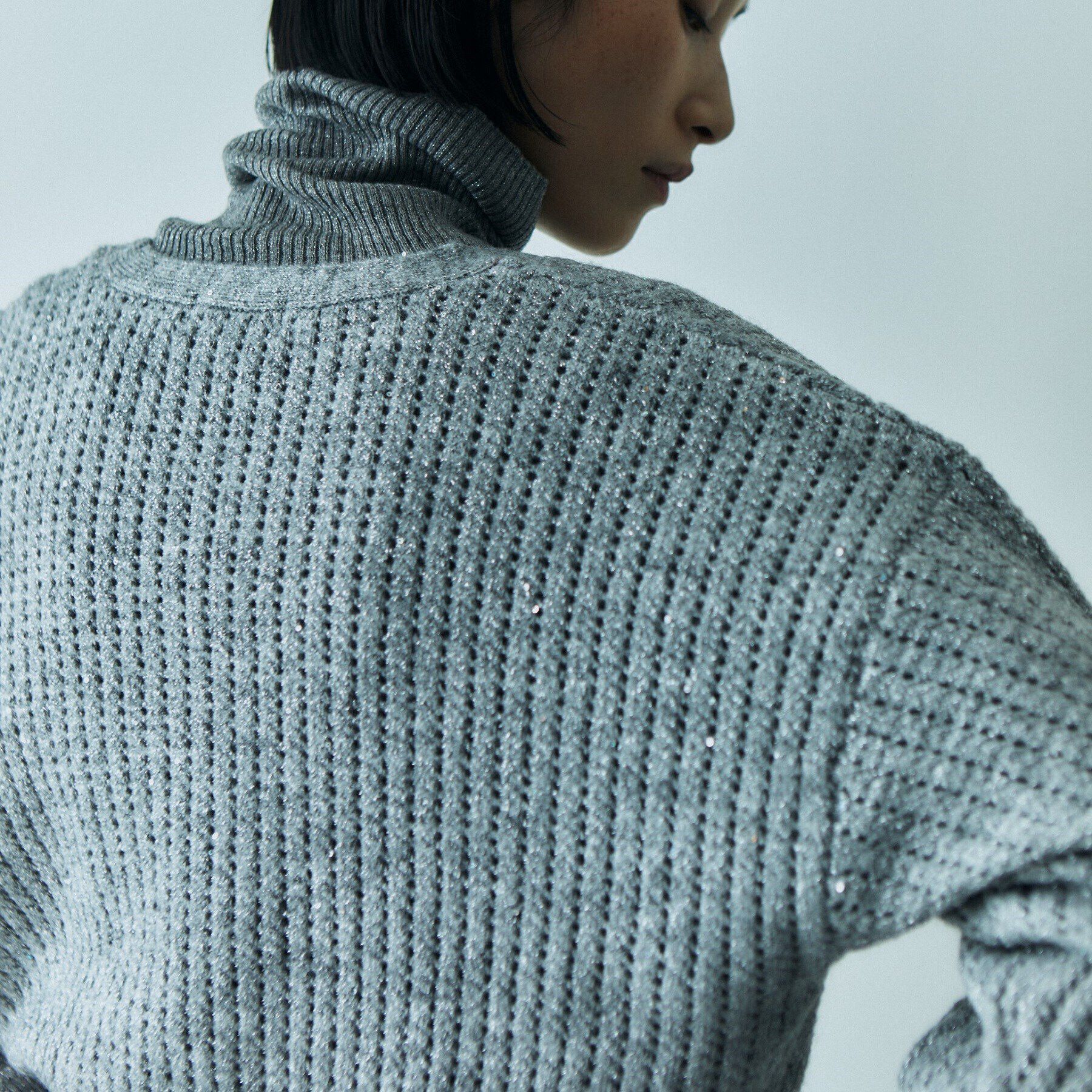 GALLEST「スパンコールジップカーディガン」|カーディガン|