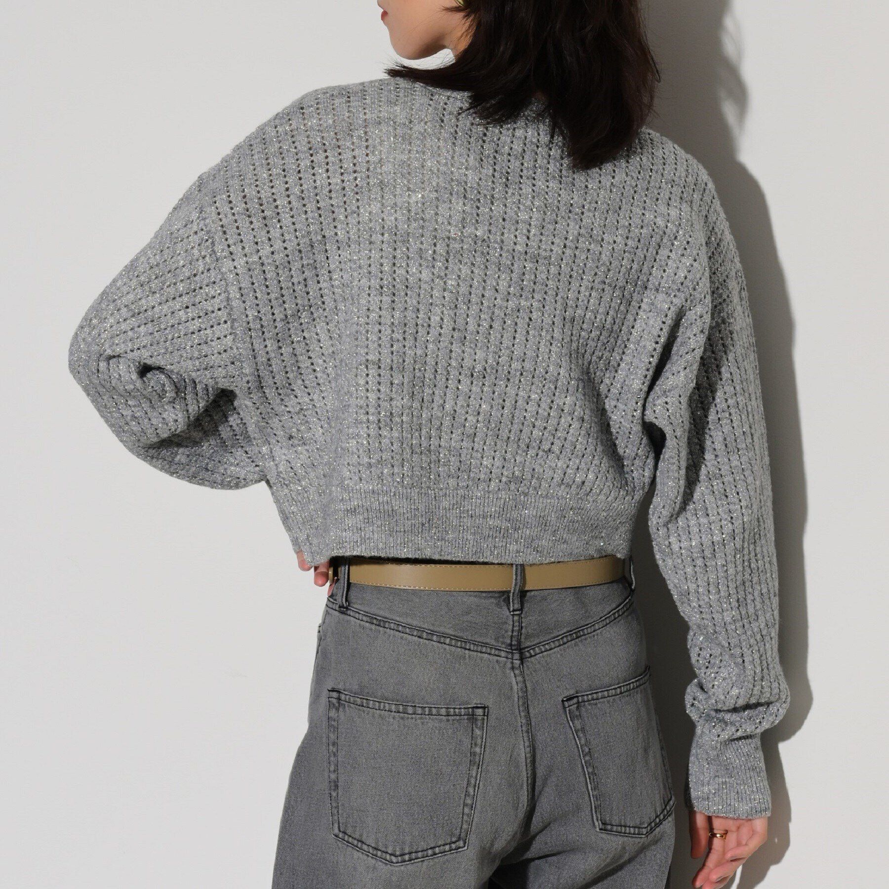 GALLEST「スパンコールジップカーディガン」|カーディガン|