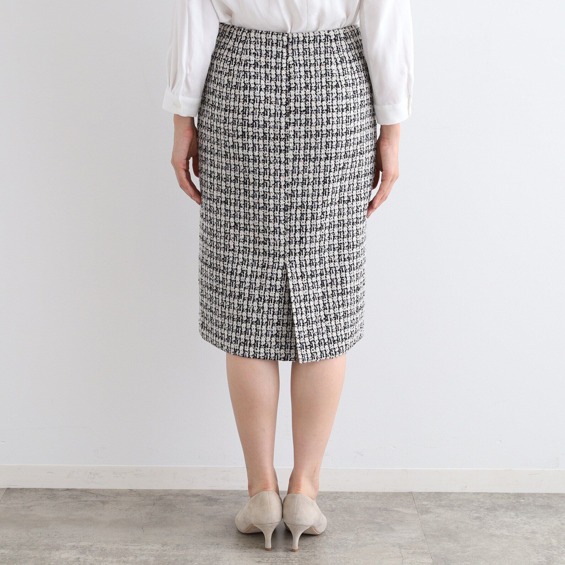 INDIVI「【日本製／SETUP可能】ファンシーツィードスカート」|スカート|