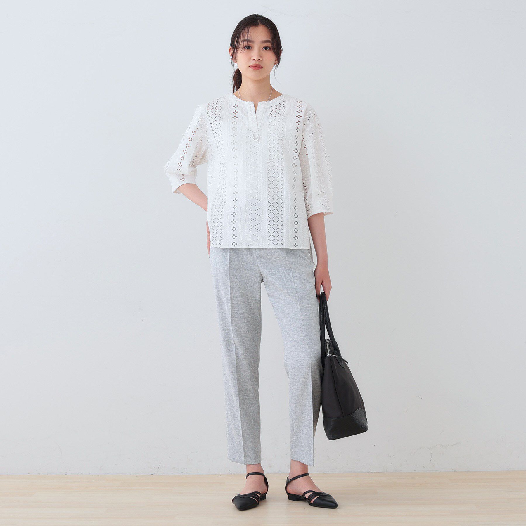 INDIVI「【こなれSETUP】リネンライクテーパードパンツ」|その他|