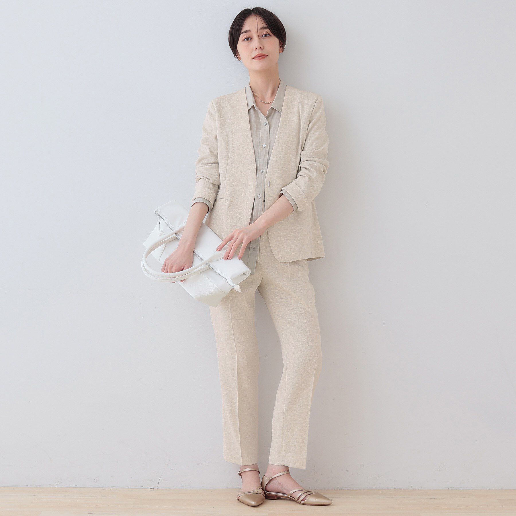 INDIVI「【こなれSETUP】リネンライクテーパードパンツ」|その他|