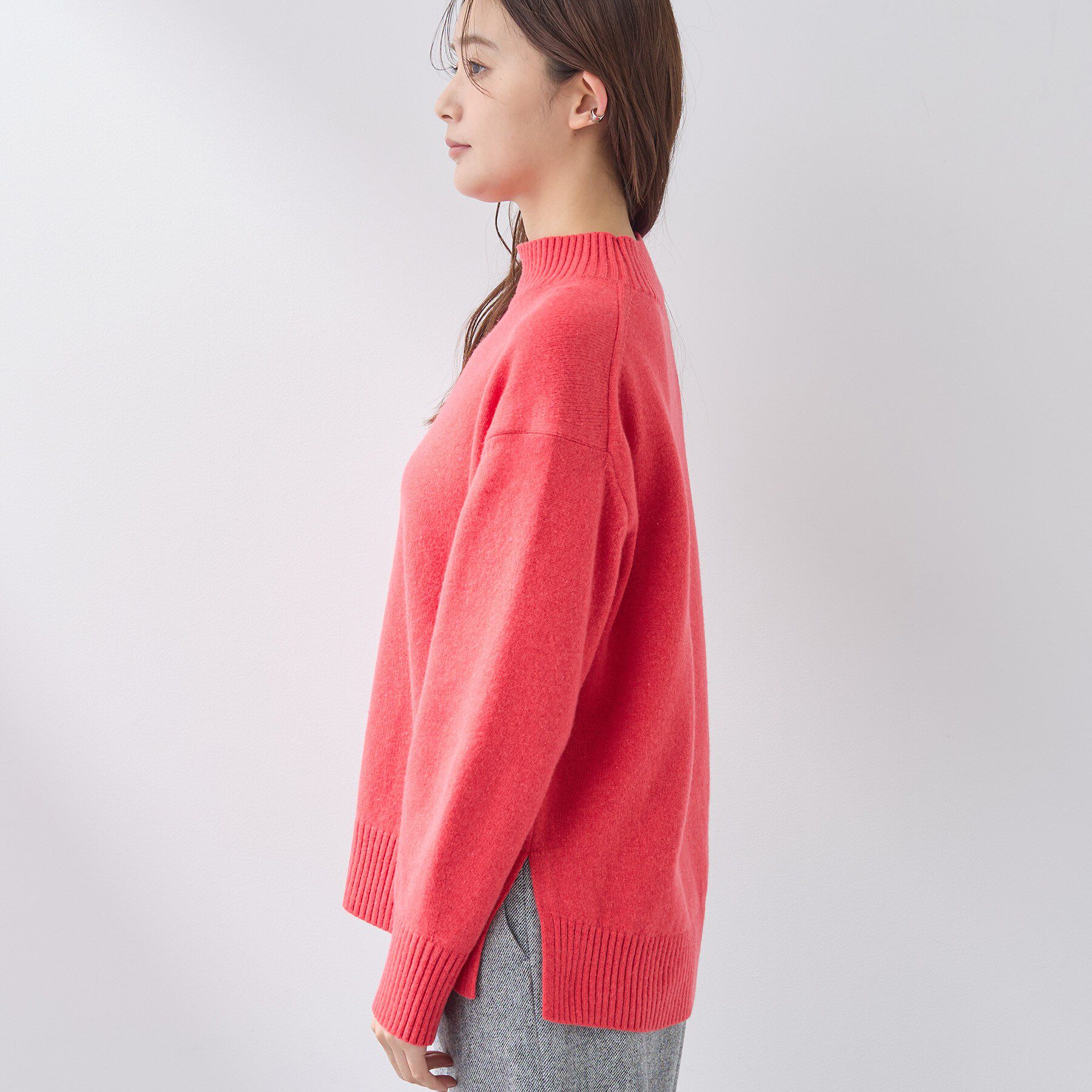 INDIVI「【カシミヤ混】ミドルゲージ ハイネックニット」|ニット・セーター|