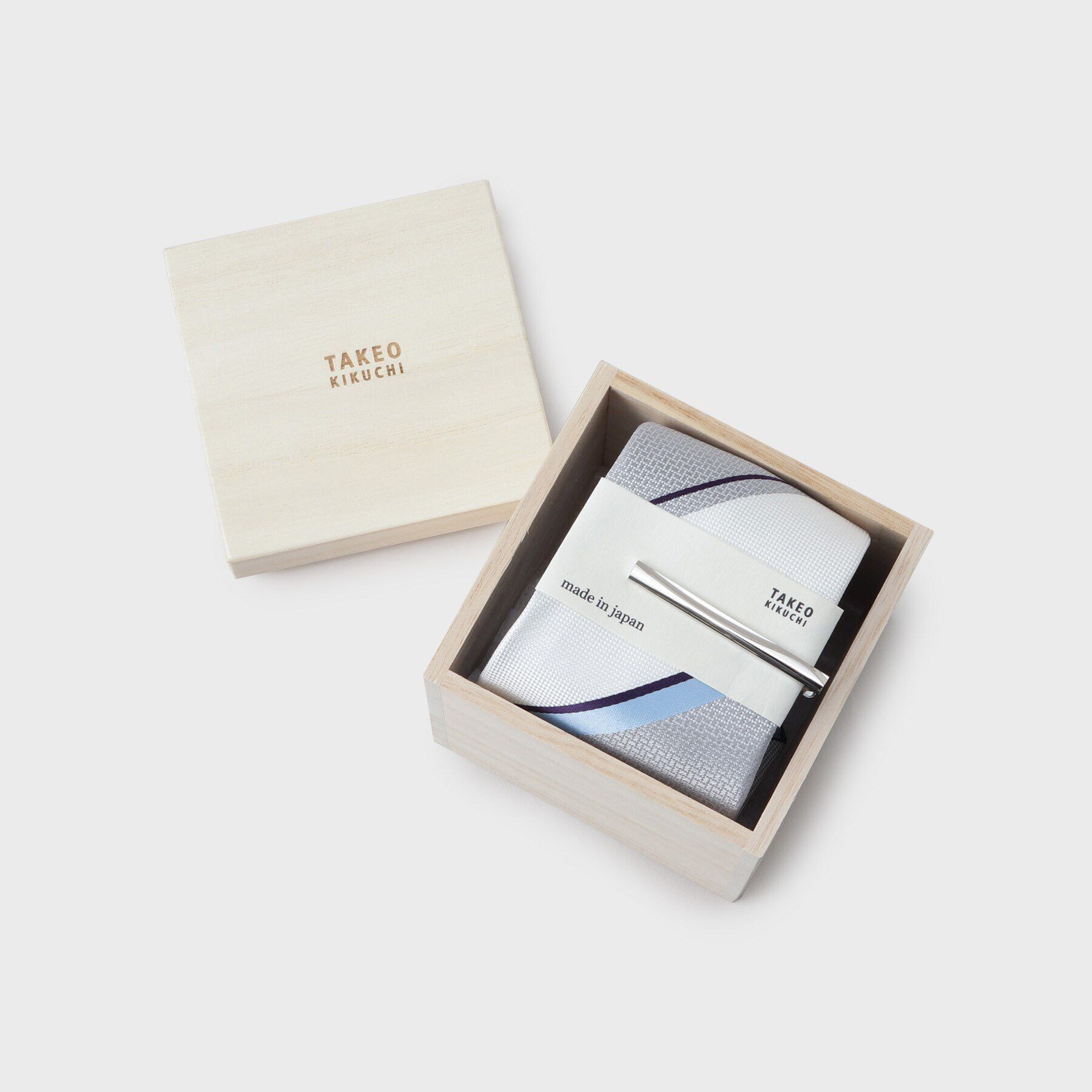 TAKEO KIKUCHI「【MADE IN JAPAN】 桐箱BOX入り ネクタイ&タイバーセット」|ネクタイ・蝶ネクタイ|