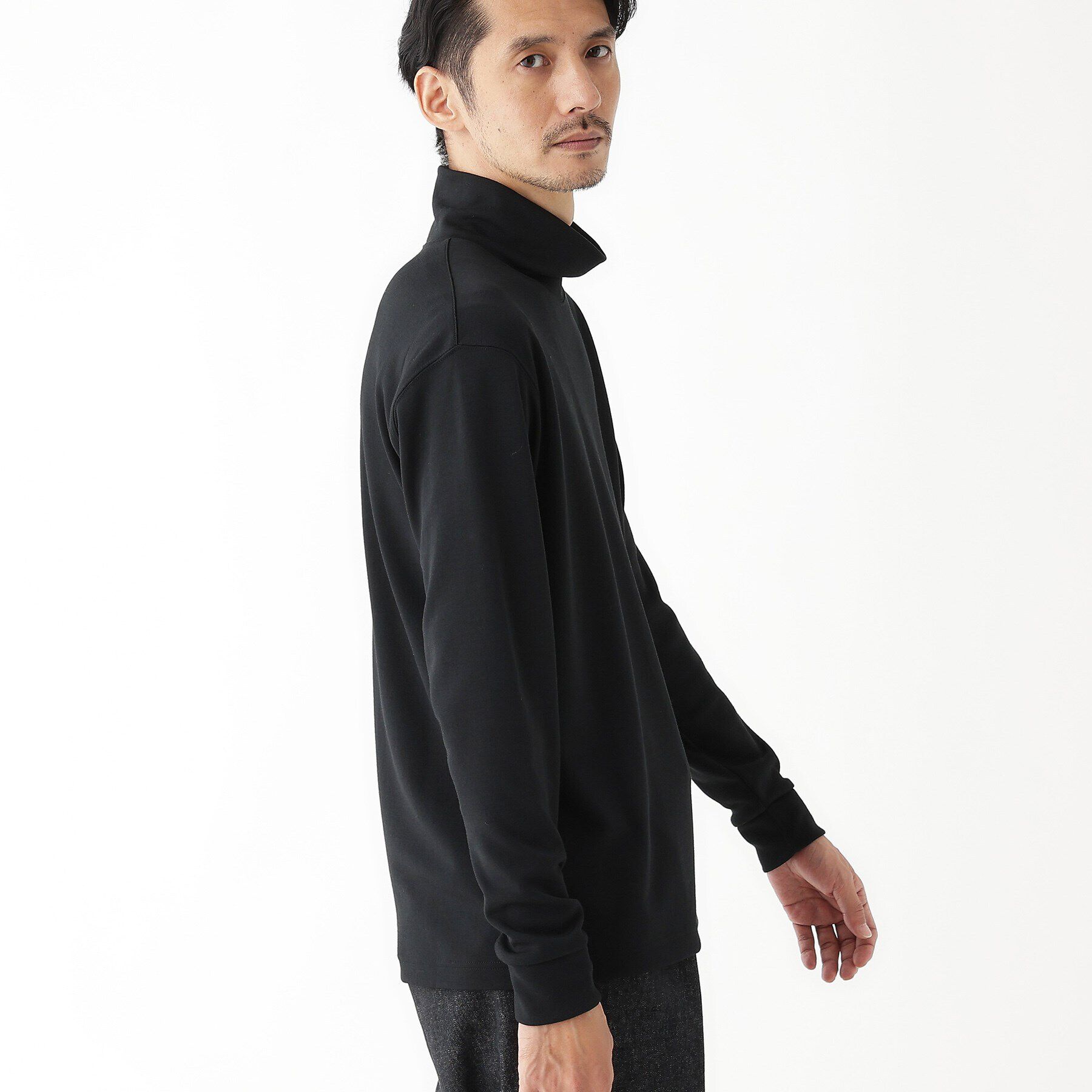 TAKEO KIKUCHI「【THE FLAGSHIP】ウール混 オフネック プルオーバー」|Tシャツ・カットソー|