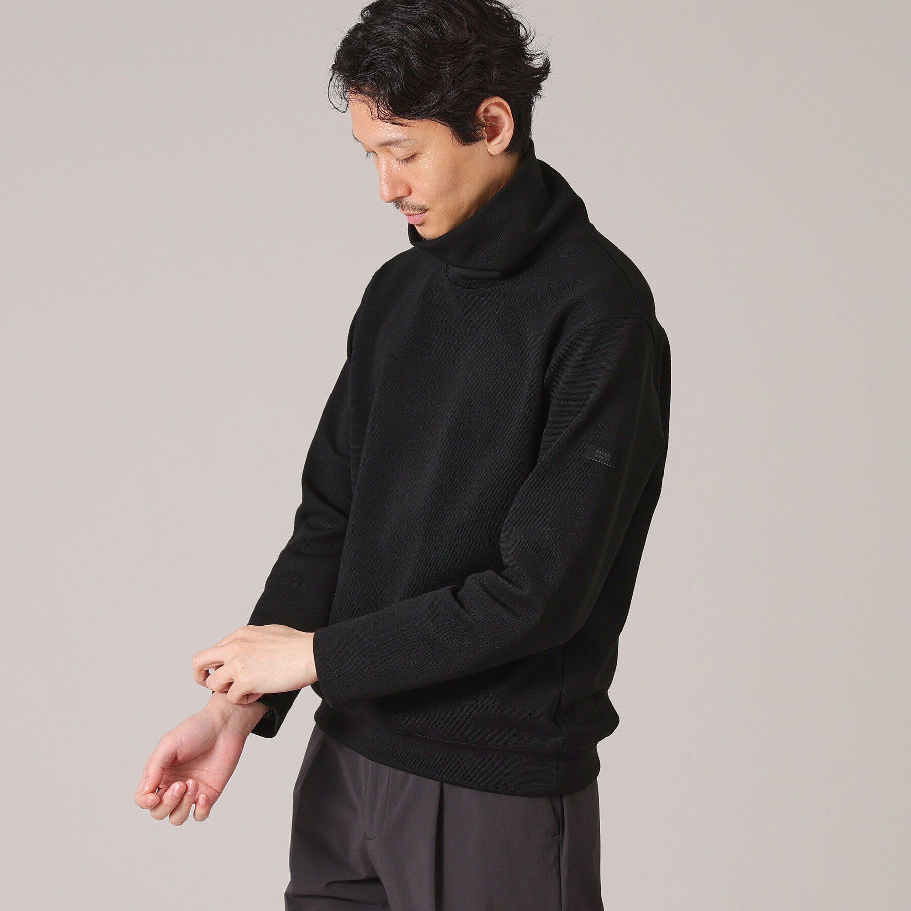 TAKEO KIKUCHI「ウールブレンド オフタートルネック カットソー」|Tシャツ・カットソー|ブラック(019)