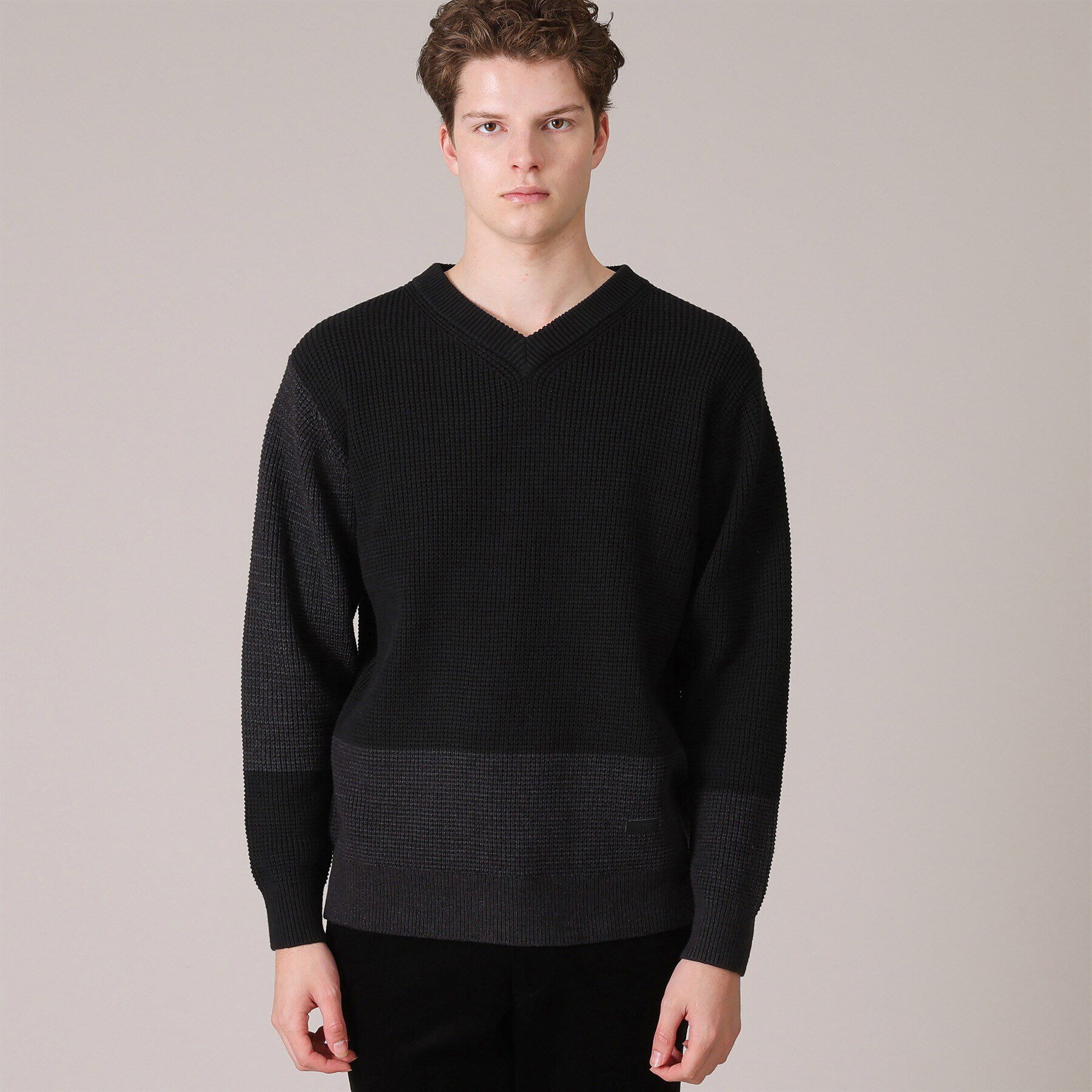 TAKEO KIKUCHI「ウィンターコットン混 プルオーバー ニット」|ニット・セーター|ブラック(519)