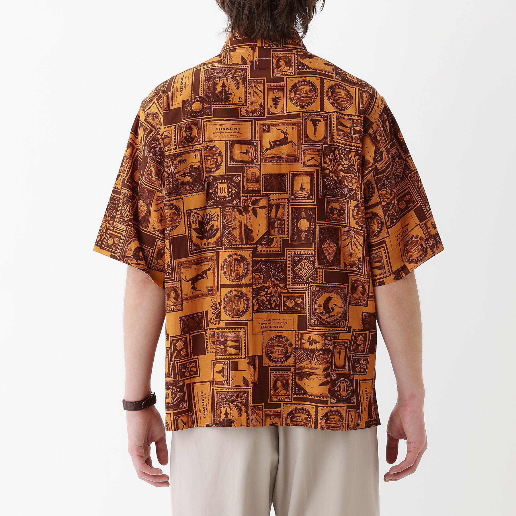 TAKEO KIKUCHI「【THE FLAGSHIP】アーカイブ切手柄半袖シャツ」|シャツ・ブラウス|