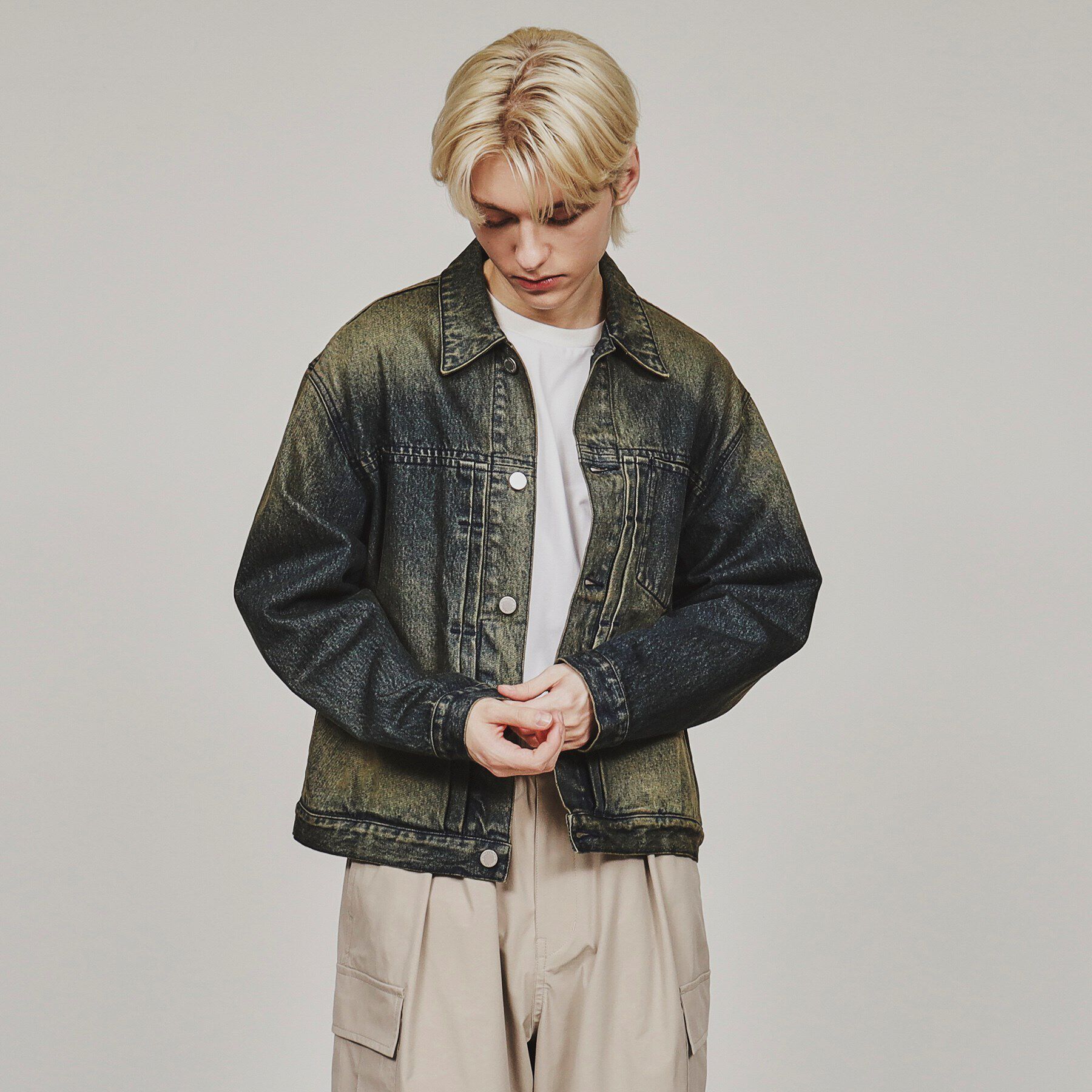 tk.TAKEO KIKUCHI「ウォッシュドカラーデニムブルゾン」|デニムジャケット|