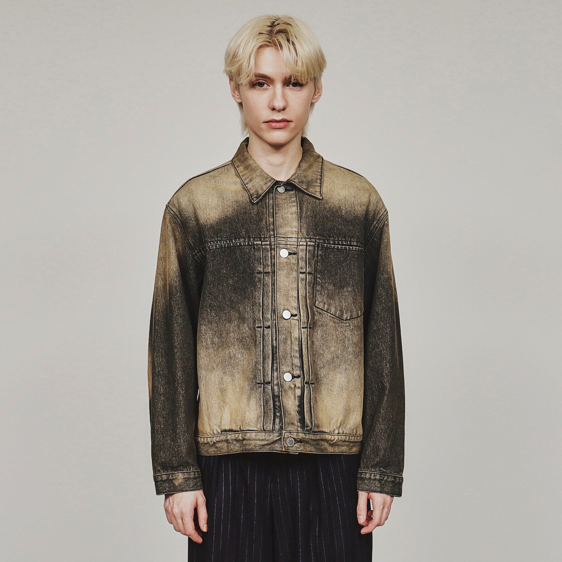 tk.TAKEO KIKUCHI「ウォッシュドカラーデニムブルゾン」|デニムジャケット|