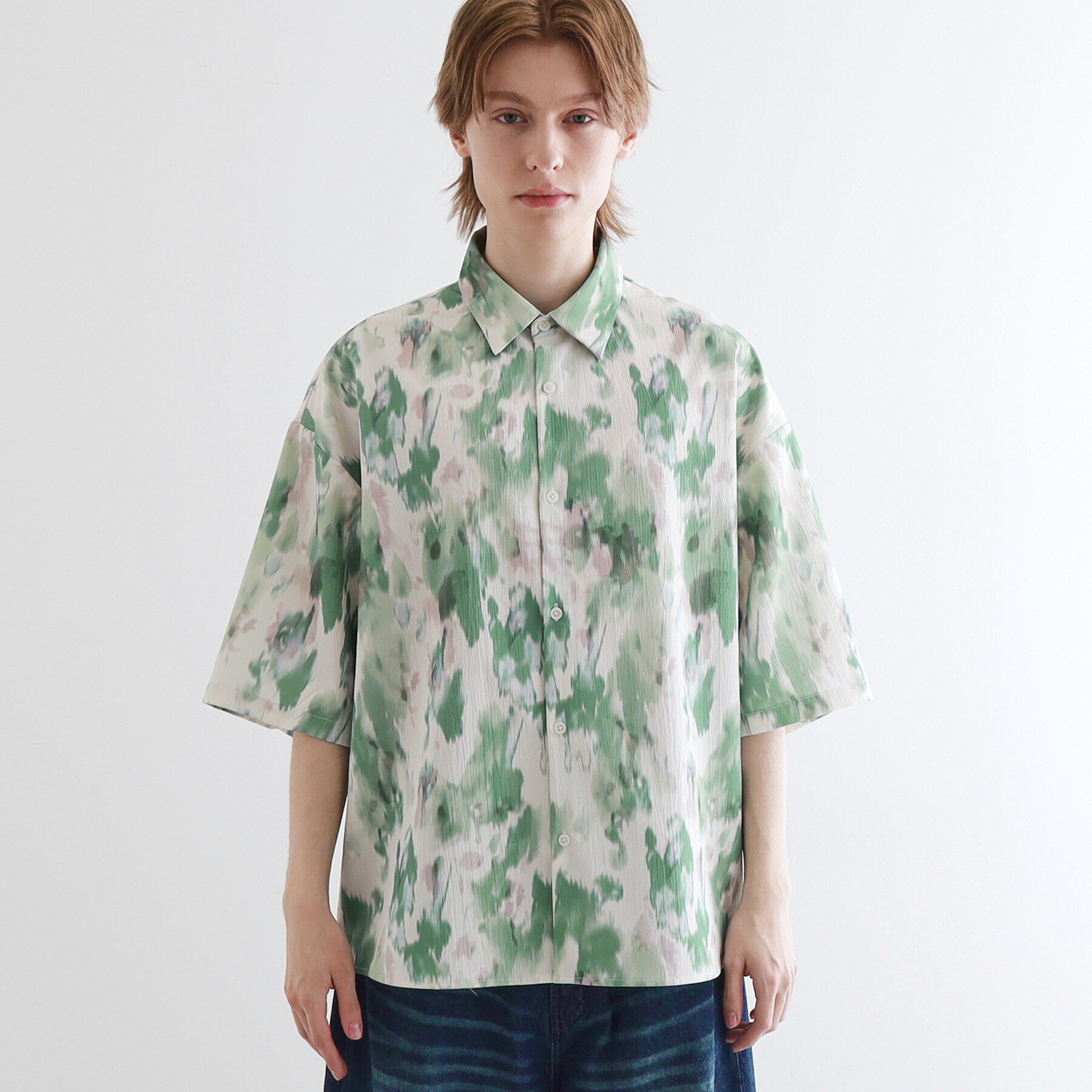 tk.TAKEO KIKUCHI「楊柳ブラープリントシャツ」|シャツ・ブラウス|