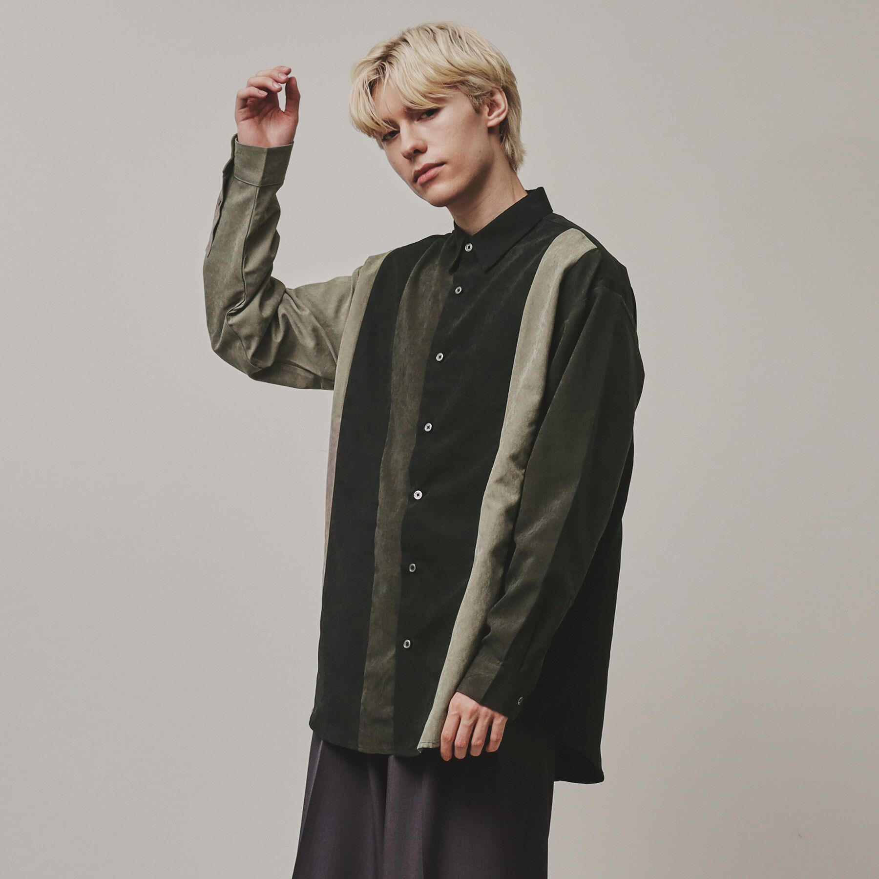 tk.TAKEO KIKUCHI「スエード切替シャツ」|シャツ・ブラウス|