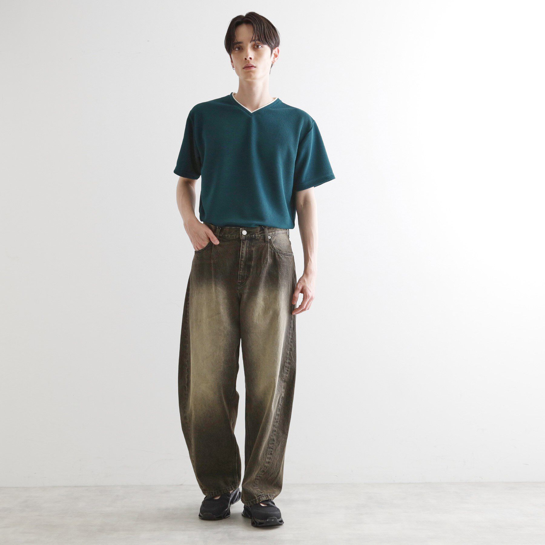 tk.TAKEO KIKUCHI「フェイクレイヤードVネックカットソー」|Tシャツ・カットソー|