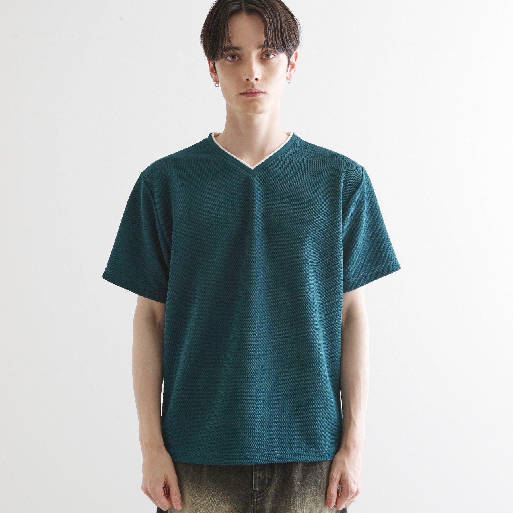 tk.TAKEO KIKUCHI「フェイクレイヤードVネックカットソー」|Tシャツ・カットソー|