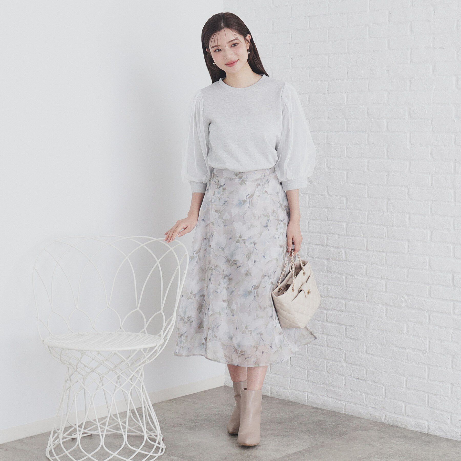 index「チュールドッキングスリーブラメトップス【洗濯機洗い可】」|Tシャツ・カットソー|