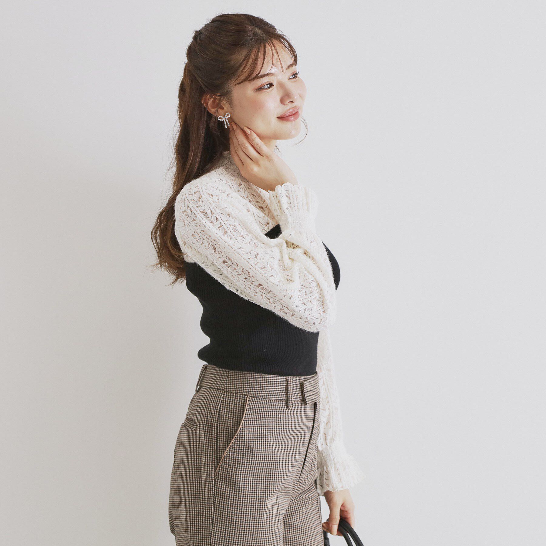 index「レースビスチェドッキングニット【洗える】」|Tシャツ・カットソー|