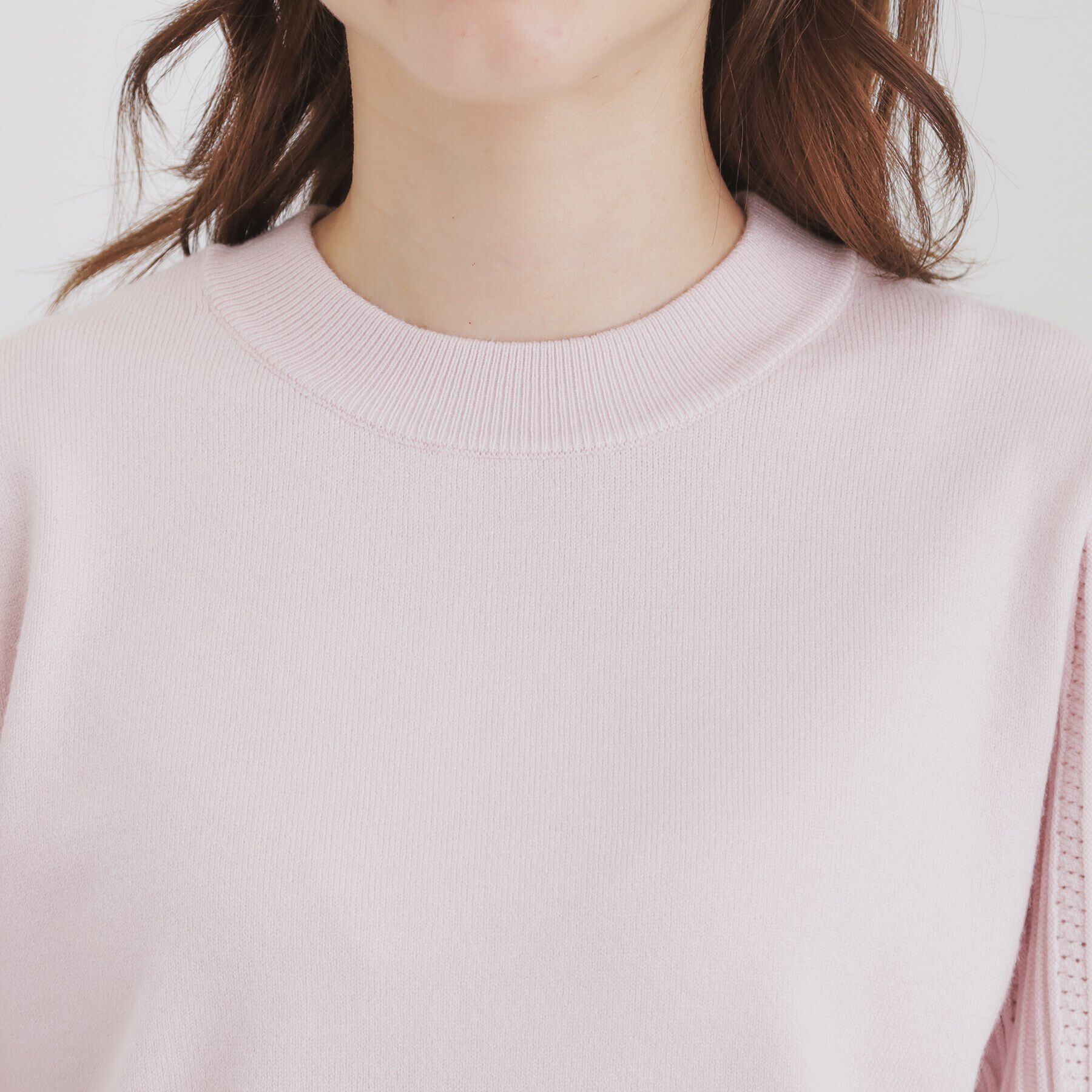 index「パターンスリーブハイネックニット【洗濯機洗い可】」|ニット・セーター|