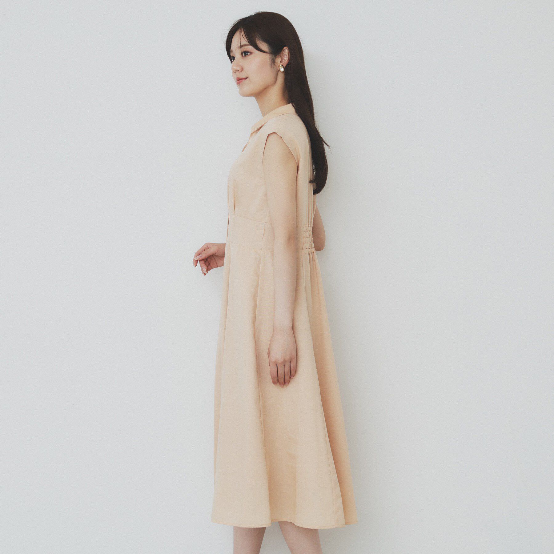 index「リネンライクシャツワンピース【洗濯機洗い可】」|ワンピース|