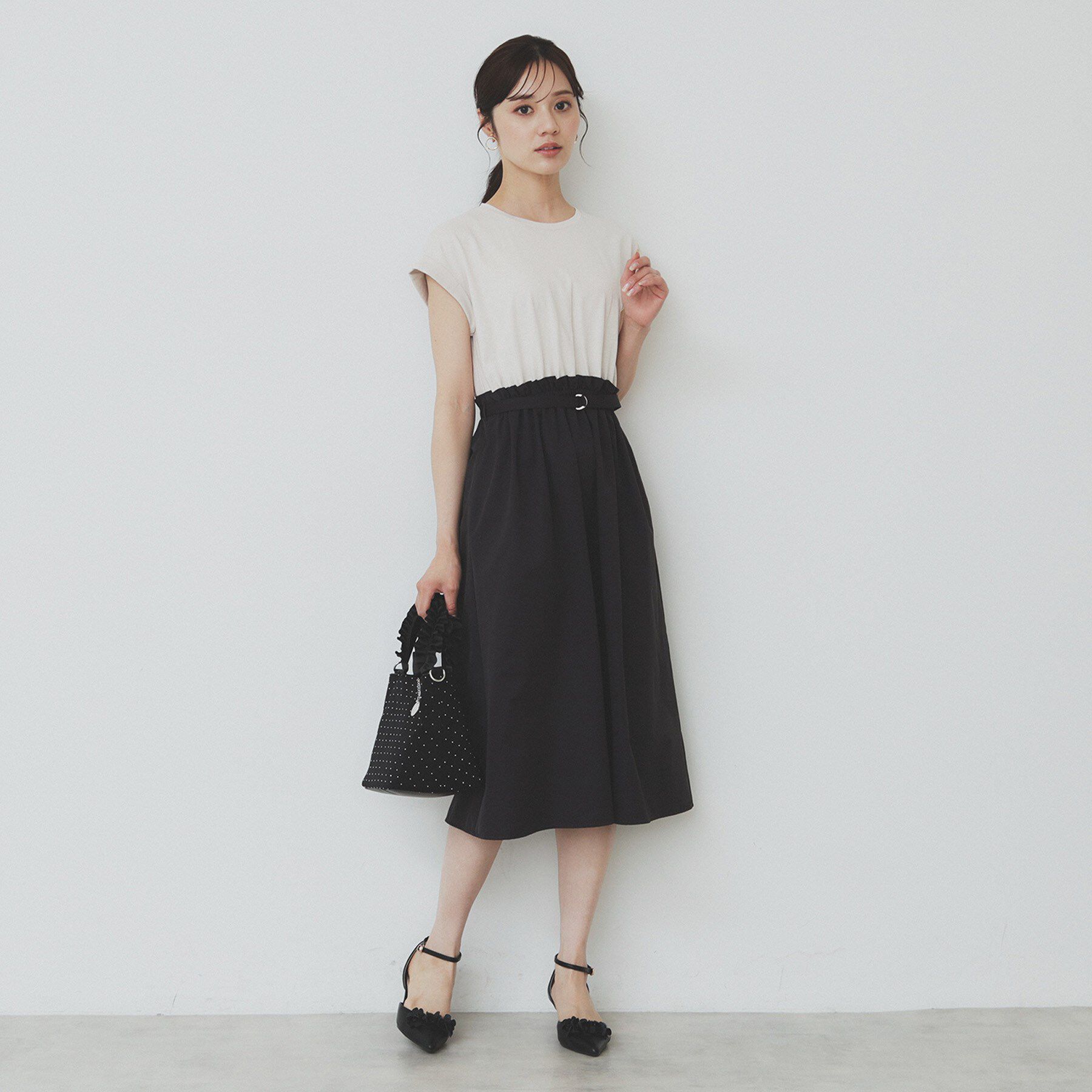 index「ドッキングフレアワンピース【洗濯機洗い可】」|ワンピース|