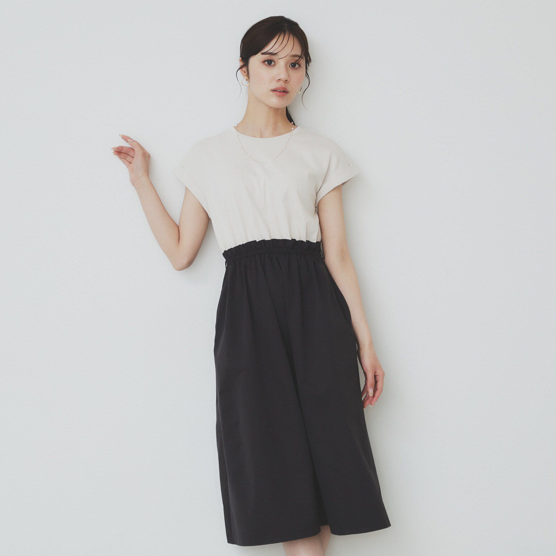 index「ドッキングフレアワンピース【洗濯機洗い可】」|ワンピース|