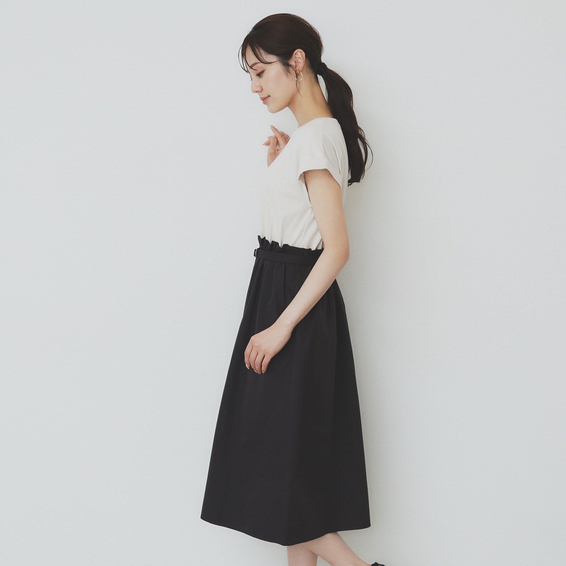 index「ドッキングフレアワンピース【洗濯機洗い可】」|ワンピース|