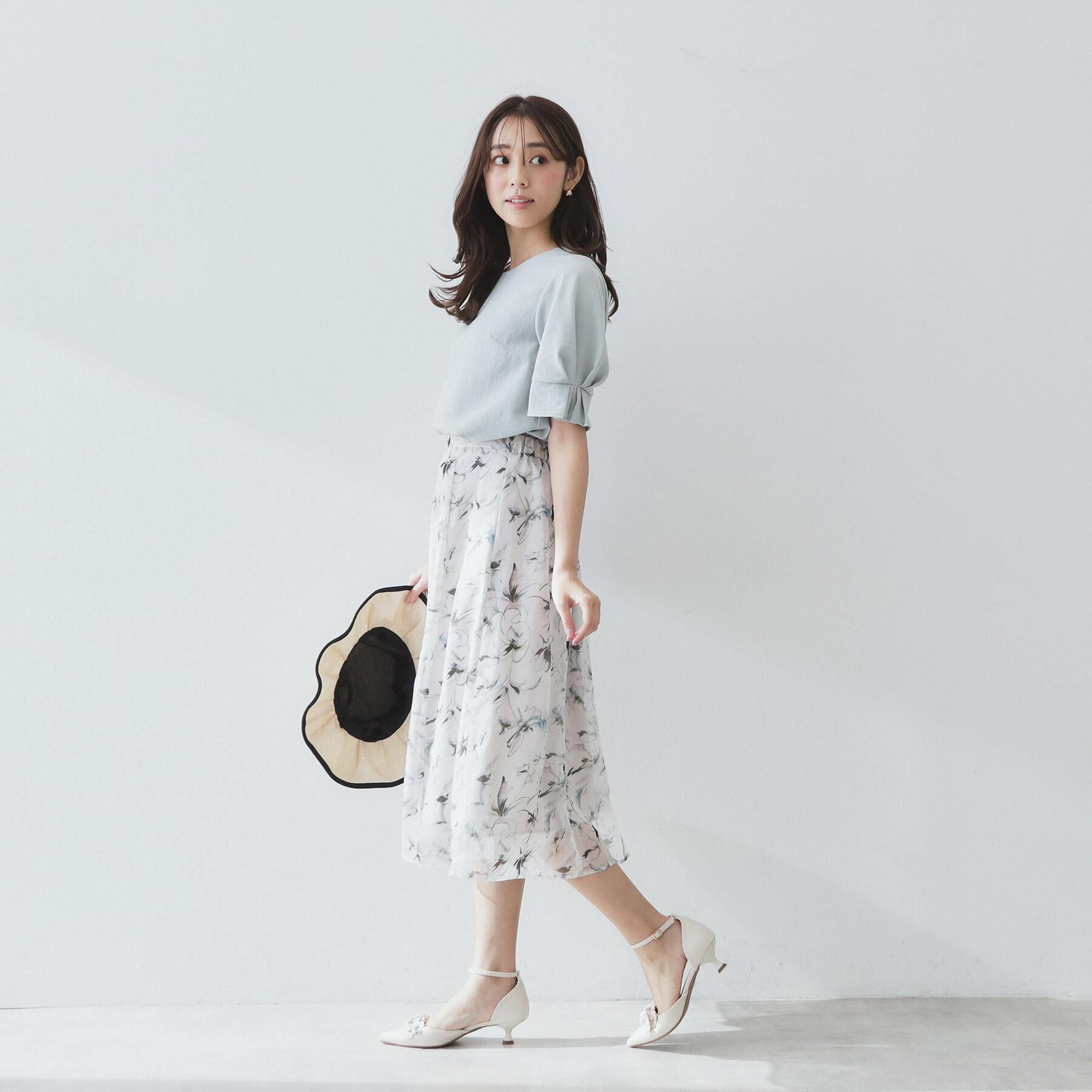 index「シアーフラワーフレアスカート【洗濯機洗い可】」|スカート|