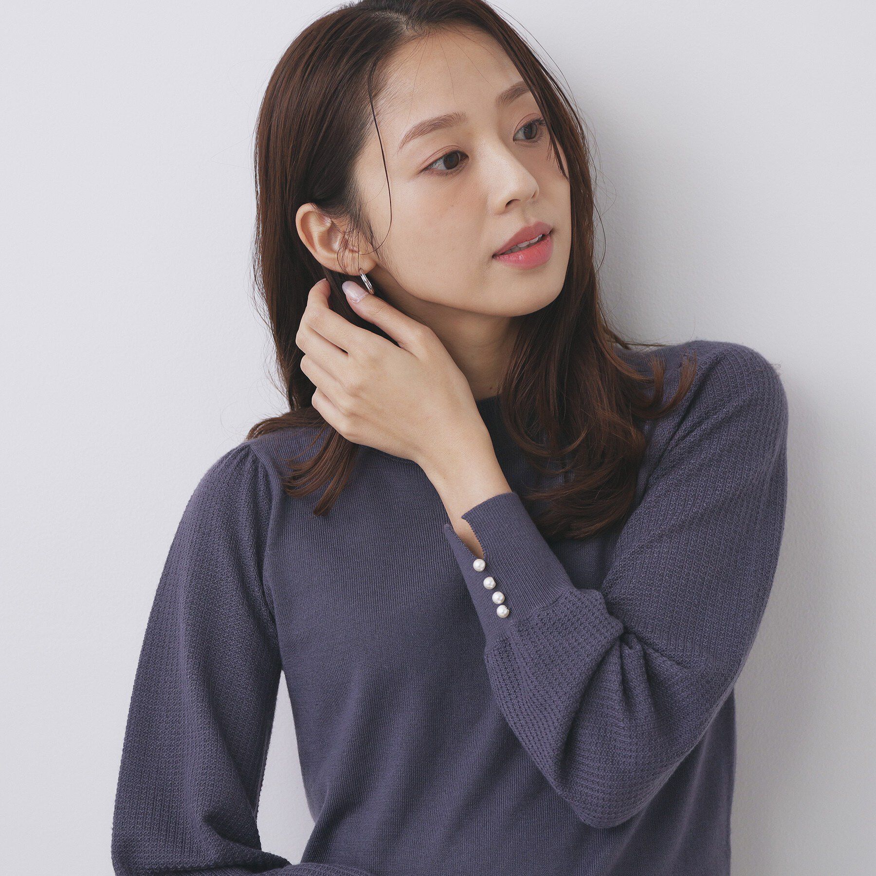 index「柄編みスリーブハイネックニット【洗濯機OK】」|ニット・セーター|