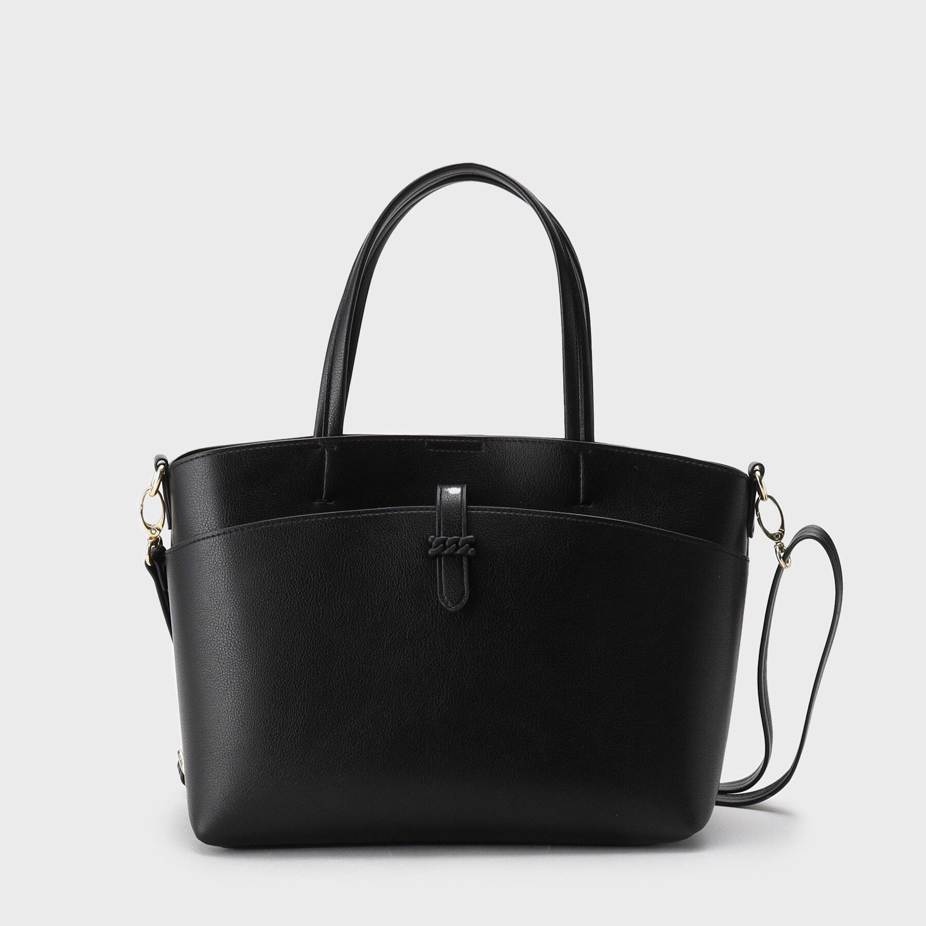 OPAQUE.CLIP「【2WAY】フロントベルトミドルトートバッグ」|トートバッグ|ブラック(019)