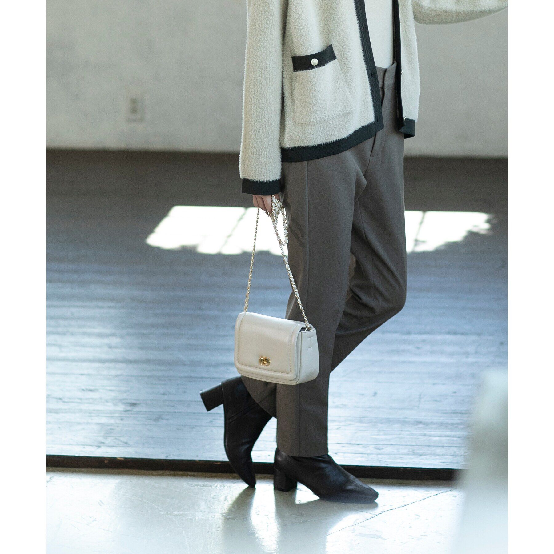 OPAQUE.CLIP「【2WAY】パフィーステッチチェーンショルダーバッグ」|ショルダー・メッセンジャー|