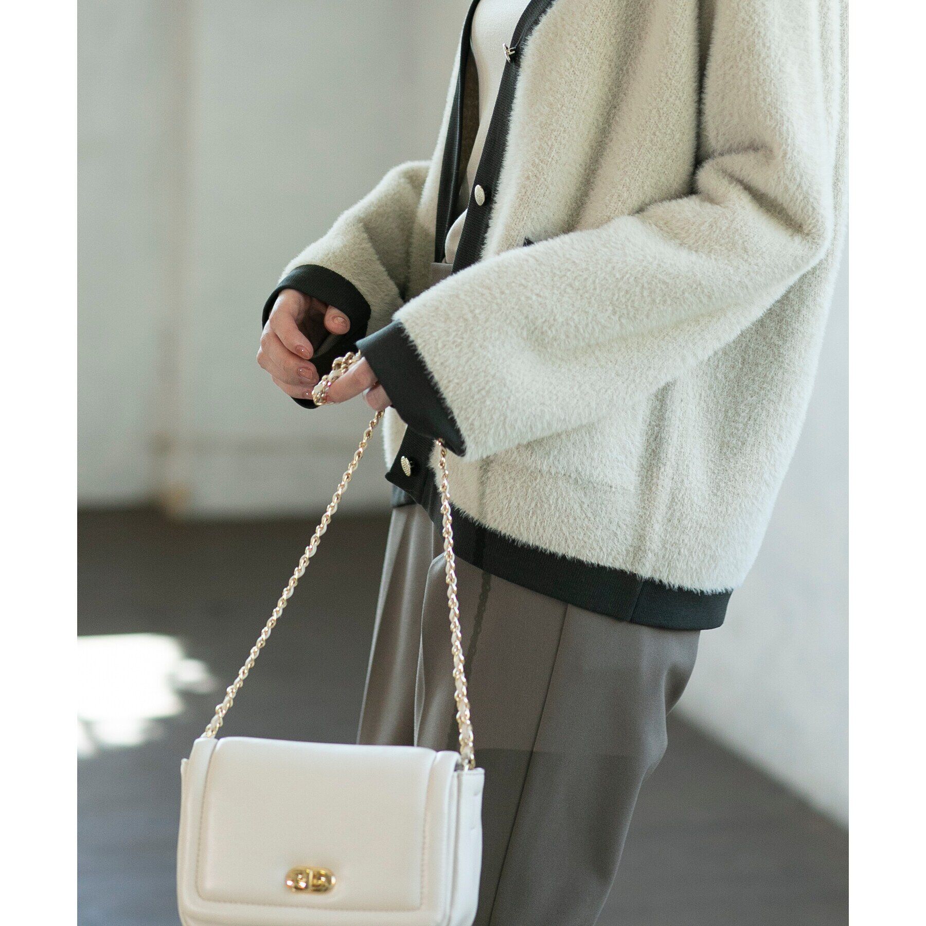 OPAQUE.CLIP「【2WAY】パフィーステッチチェーンショルダーバッグ」|ショルダー・メッセンジャー|