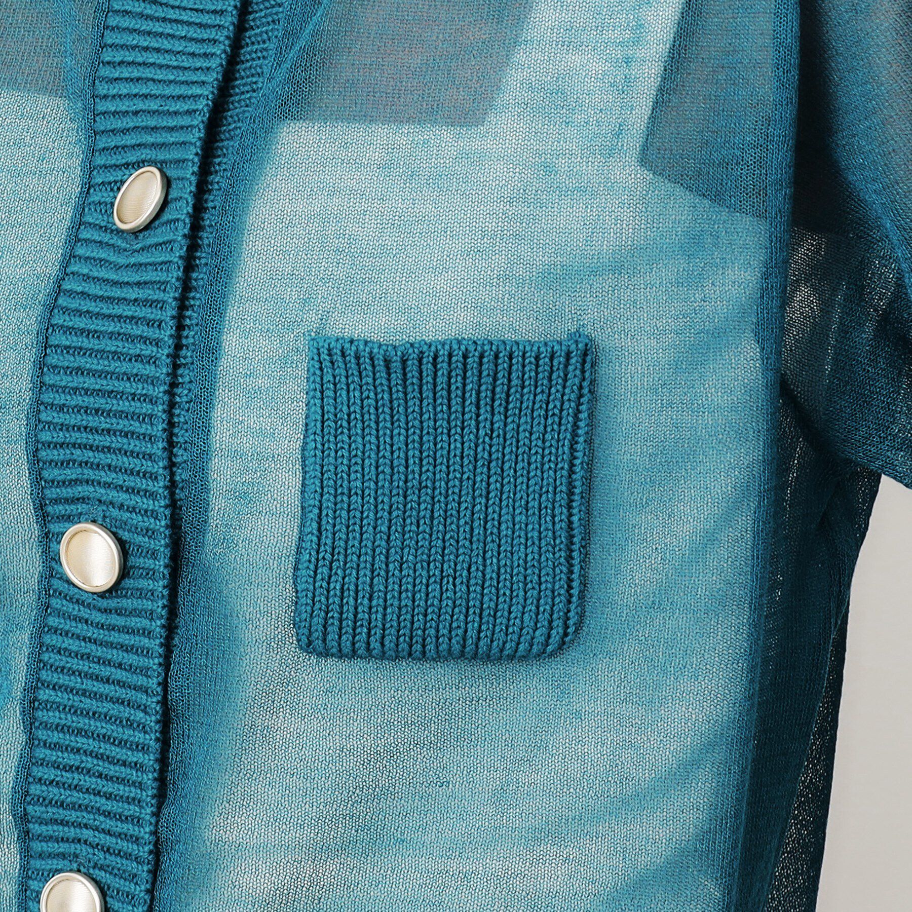 OPAQUE.CLIP「金ボタンシアーニットカーディガン【洗濯機洗い可】」|カーディガン|